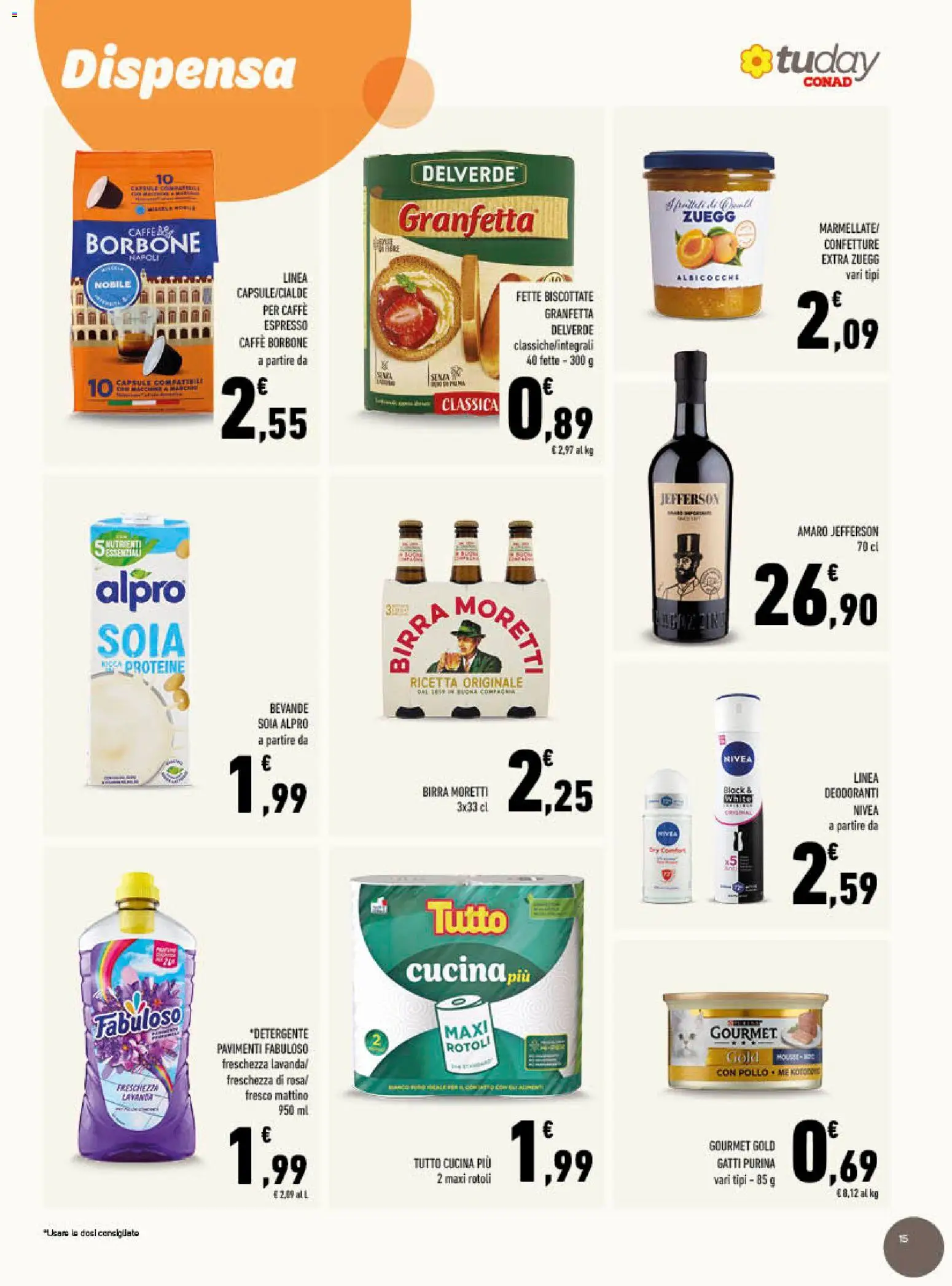 Volantino Conad del 09/09/2026 | Pagina: 15 | Prodotti: Caffè, Birra Moretti, Lavanda, Borbone