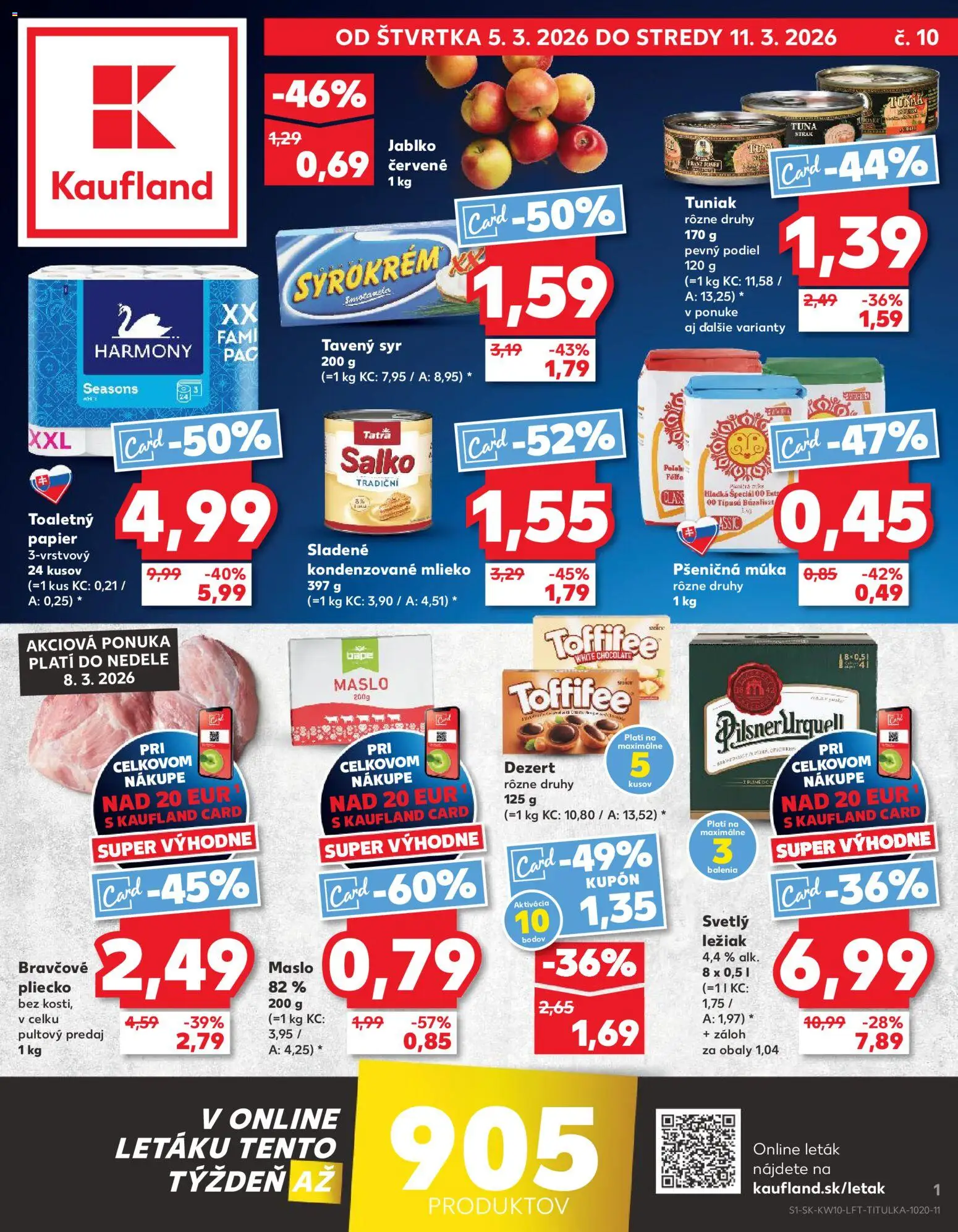 Kaufland SK akciós ujság - amely érvényes a következő dátumtól: 2026.03.05. | Oldal: 1 | Termékek: Tento, Toffifee