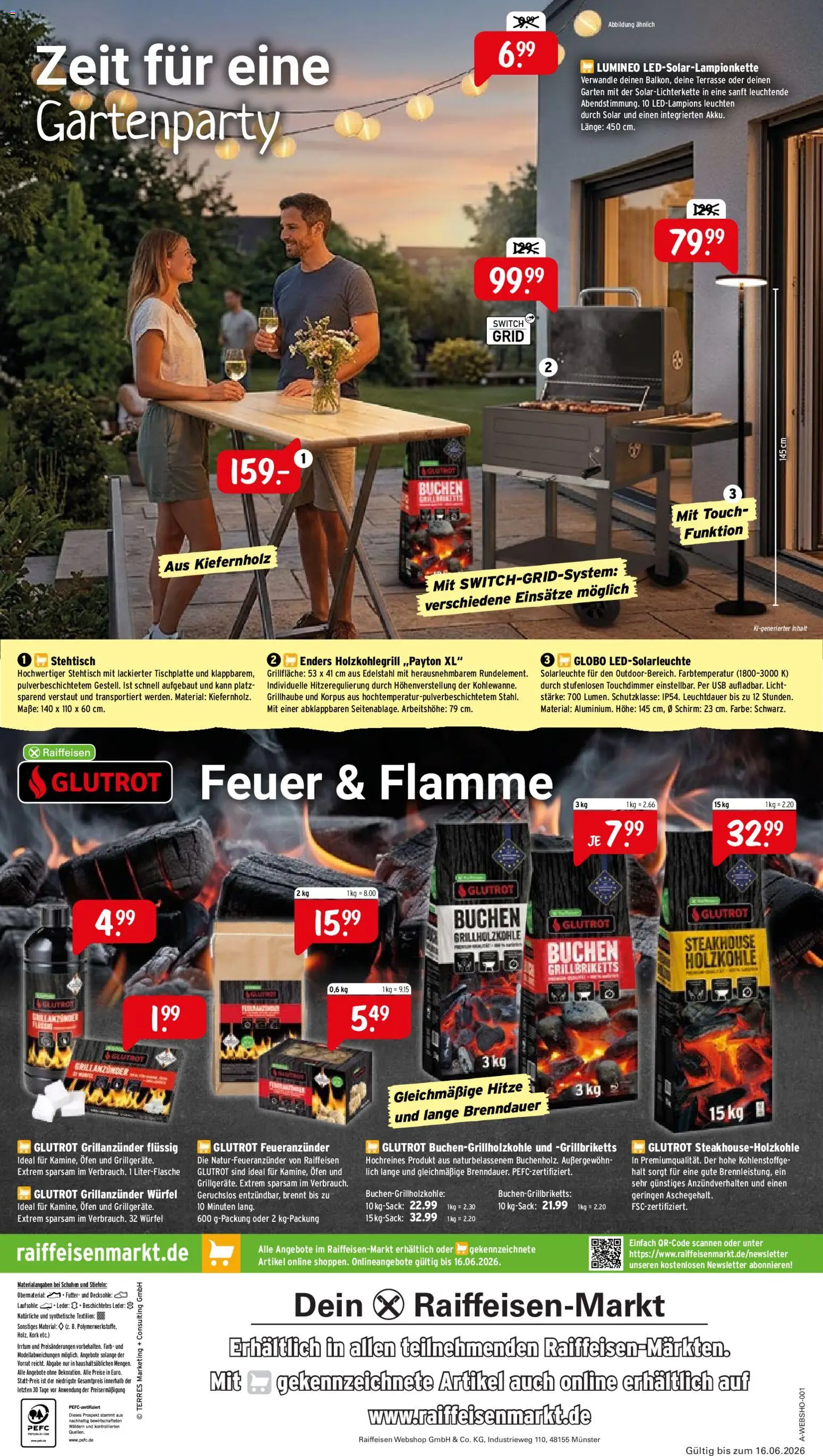 Raiffeisen Markt Prospekt – gültig ab 01.06.2026 | Seite: 8 | Produkte: USB, Ofen, Solarleuchte