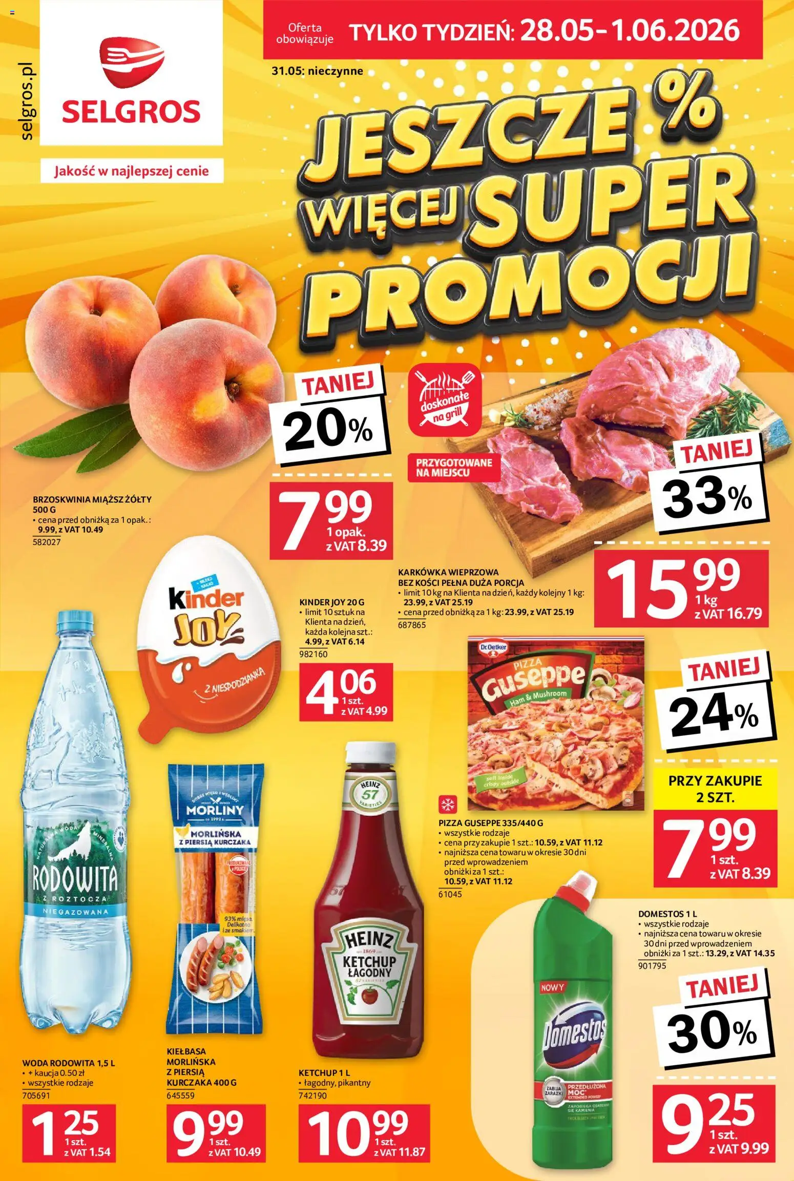 Selgros cash&carry gazetka - Jeszcze więcej super promocji od 28.05.2026 | Strona: 1 | Produkty: Karkówka, Karkówka wieprzowa, Grill, Domestos