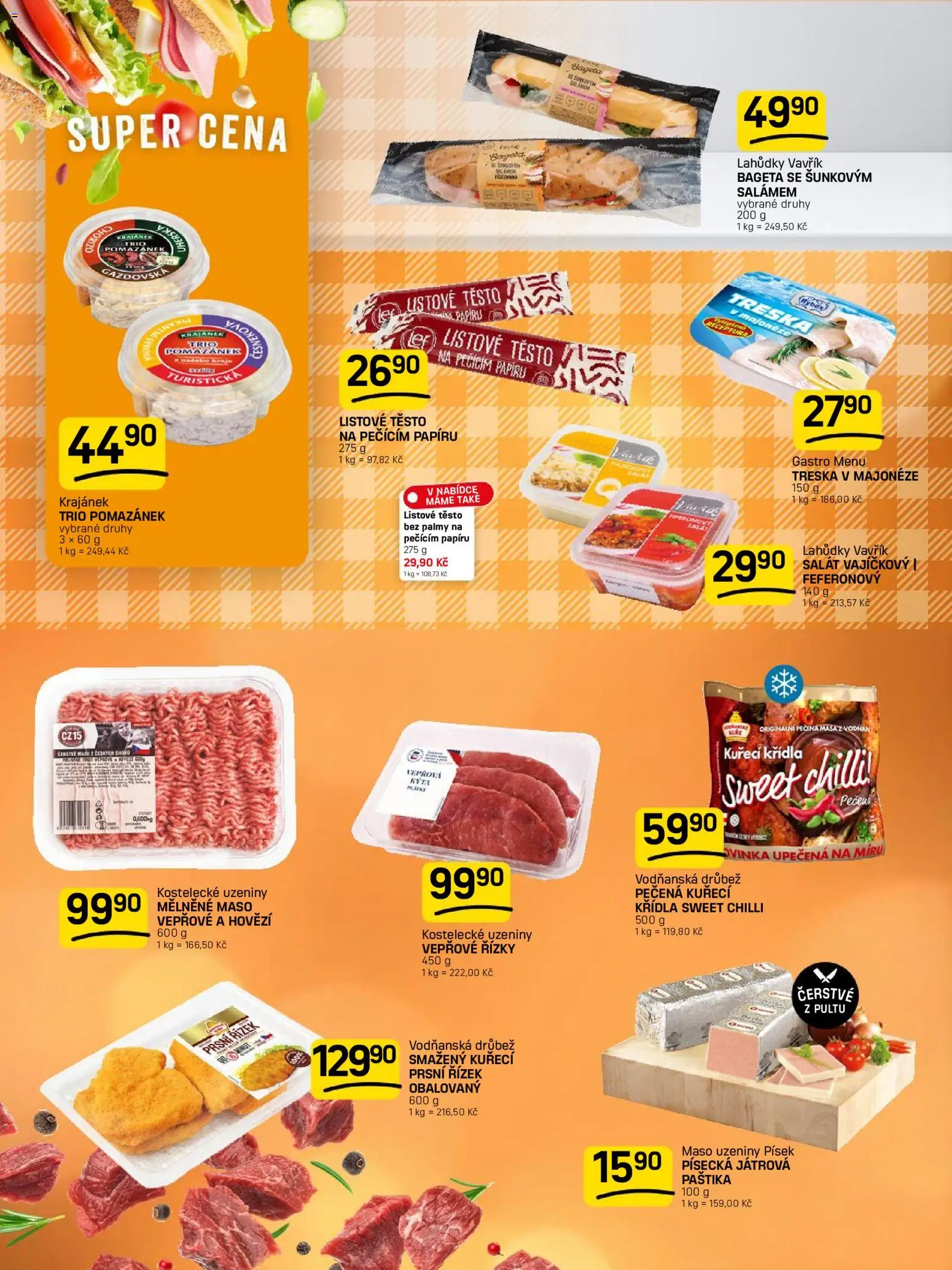 Flop leták od 14.10.2026 | Strana: 6 | Produkty: Vepřové řízky, Treska, Chilli, Bageta