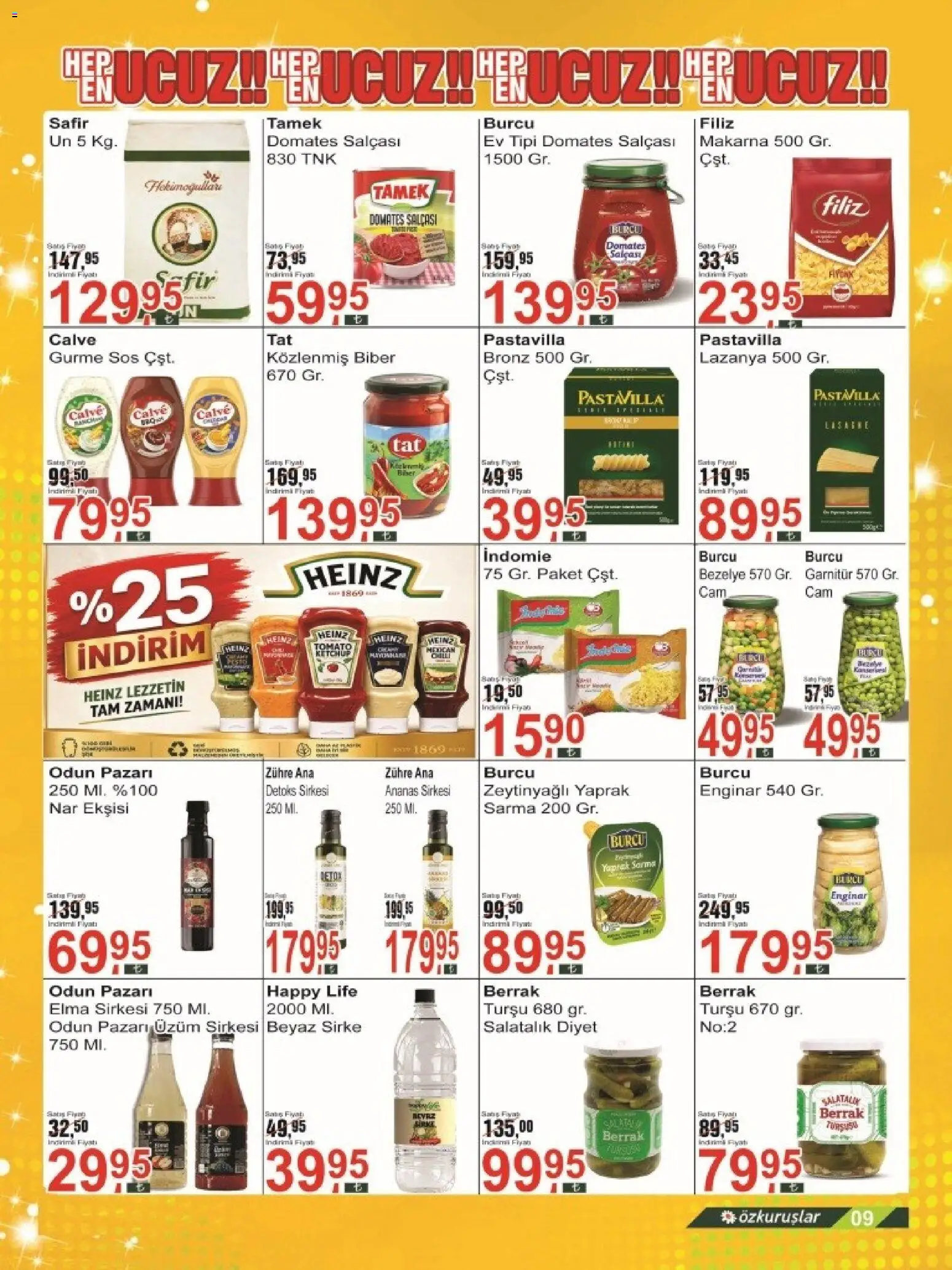 Özkuruşlar Katalog - 11.06.2026 tarihinden itibaren geçerlidir | Sayfa: 9 | Ürünler: Domates, Makarna, Salatalık, Üzüm