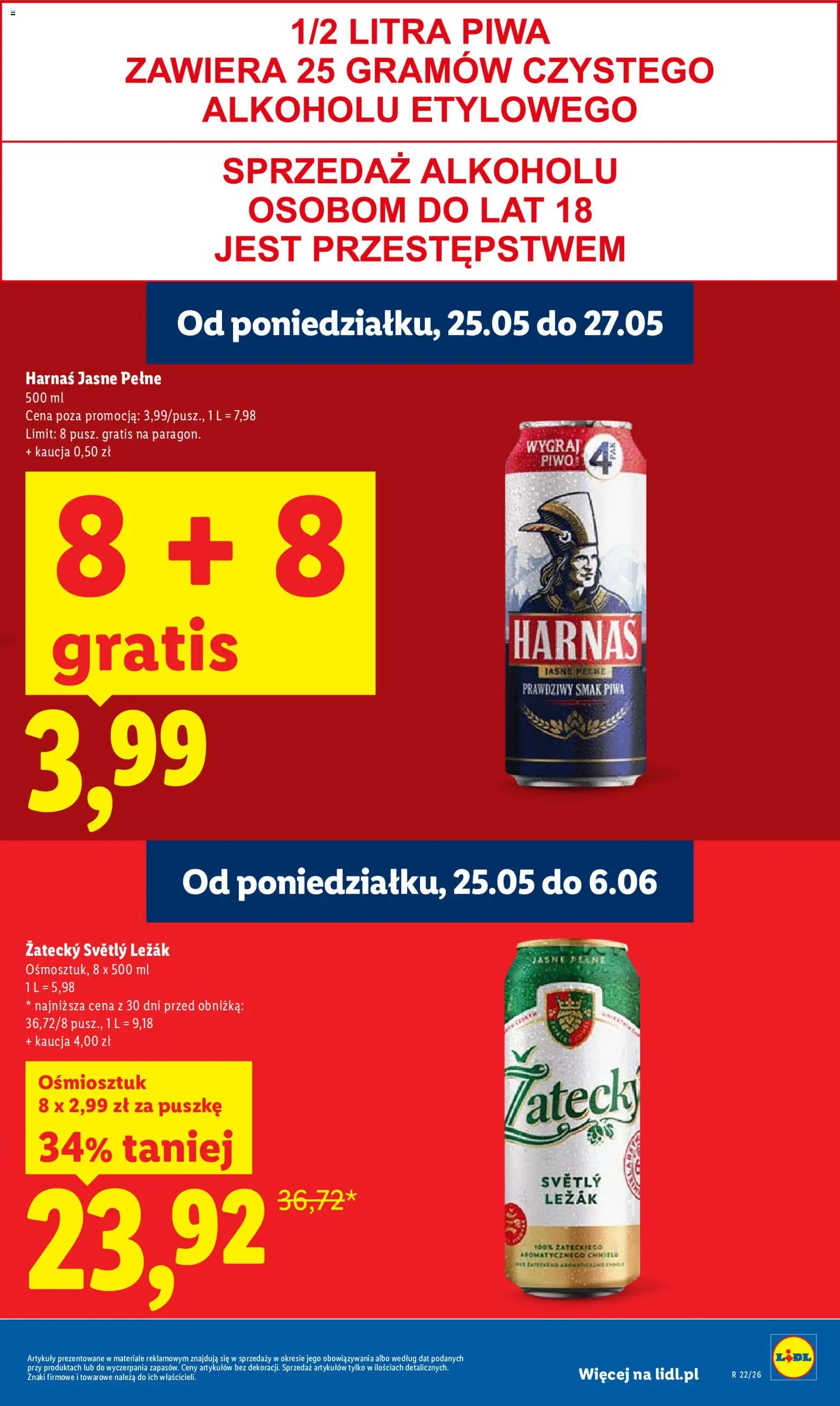 Lidl gazetka od 25.05.2026 | Strona: 25 | Produkty: Leżak, Harnaś, Piwo