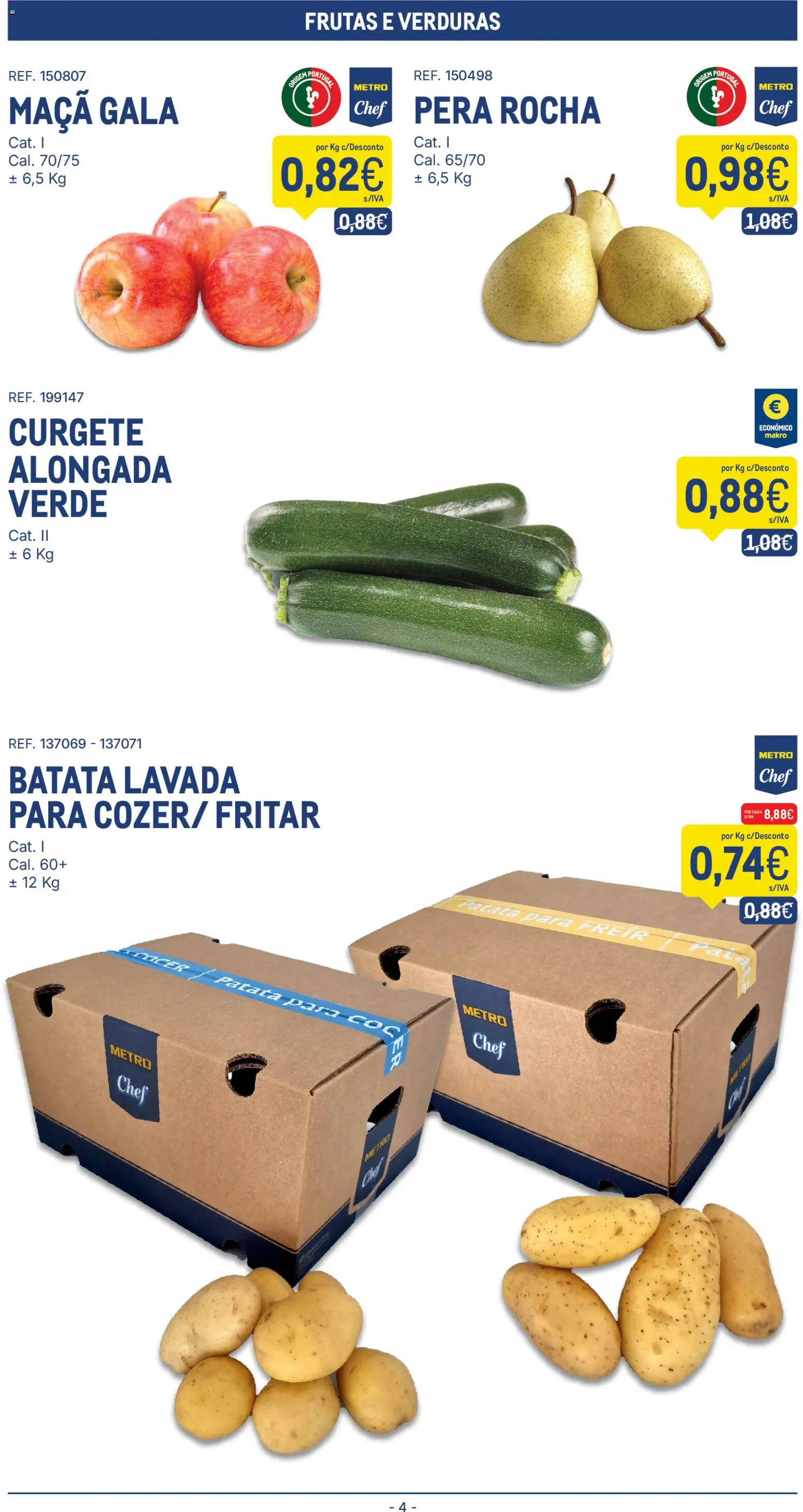 Makro folheto │ válido de 06/10/2026 | Página: 4 | Produtos: Batata, Curgete, Frutas, Maça
