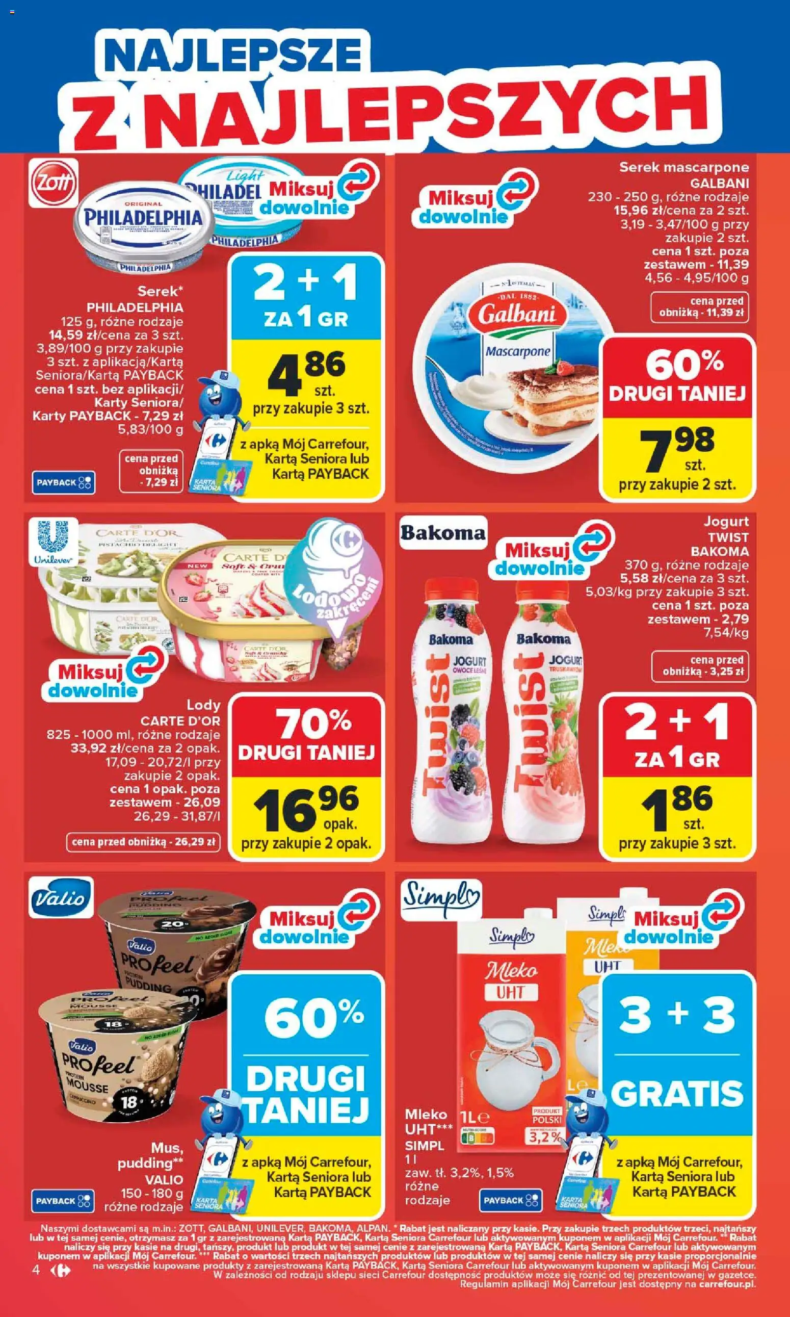 Carrefour gazetka od 25.05.2026 | Strona: 6 | Produkty: Serek, Cappuccino, Jogurt, Lody