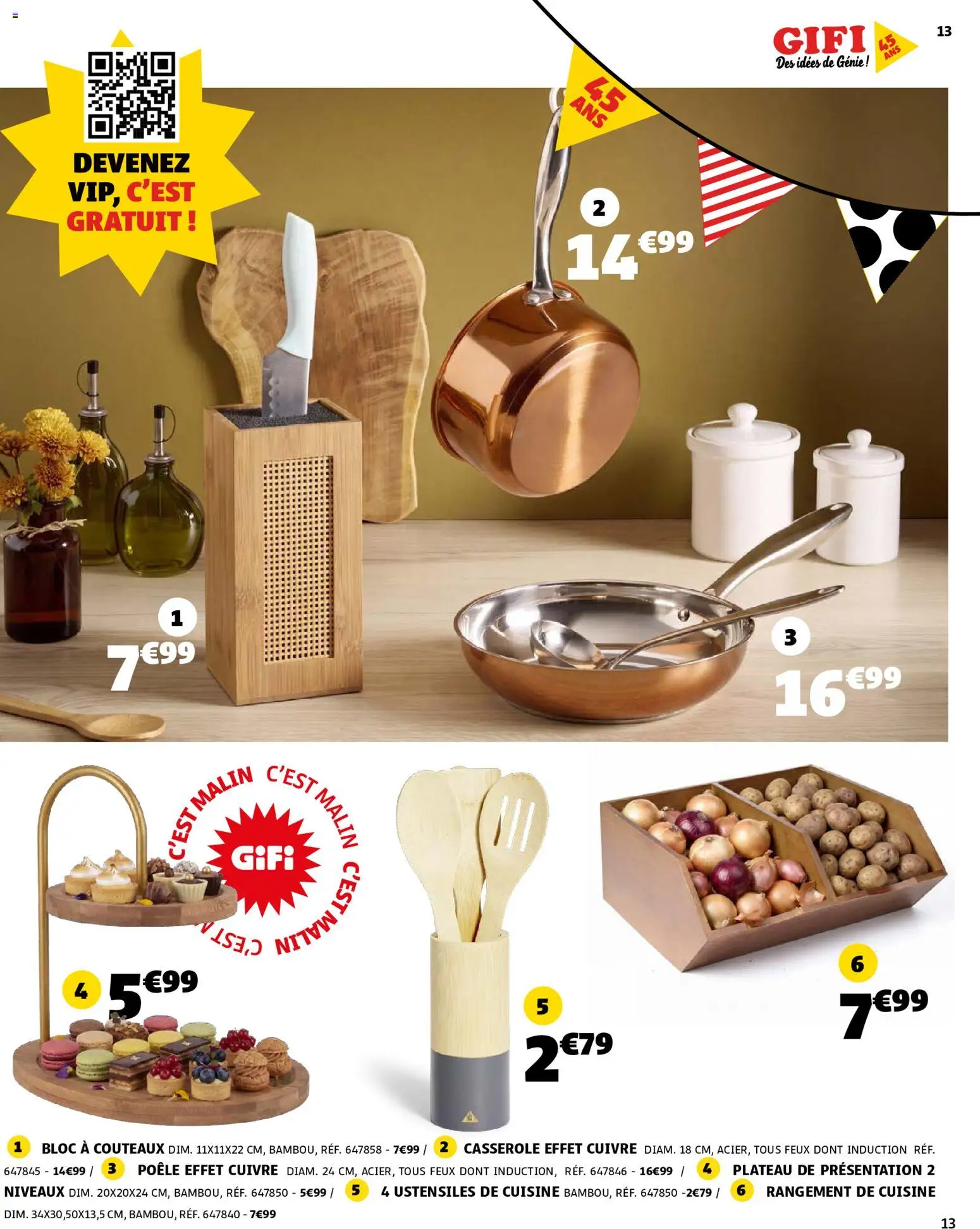 {H1} | Page: 13 | Produits: Couteaux, Poêle, Plateau, Casserole