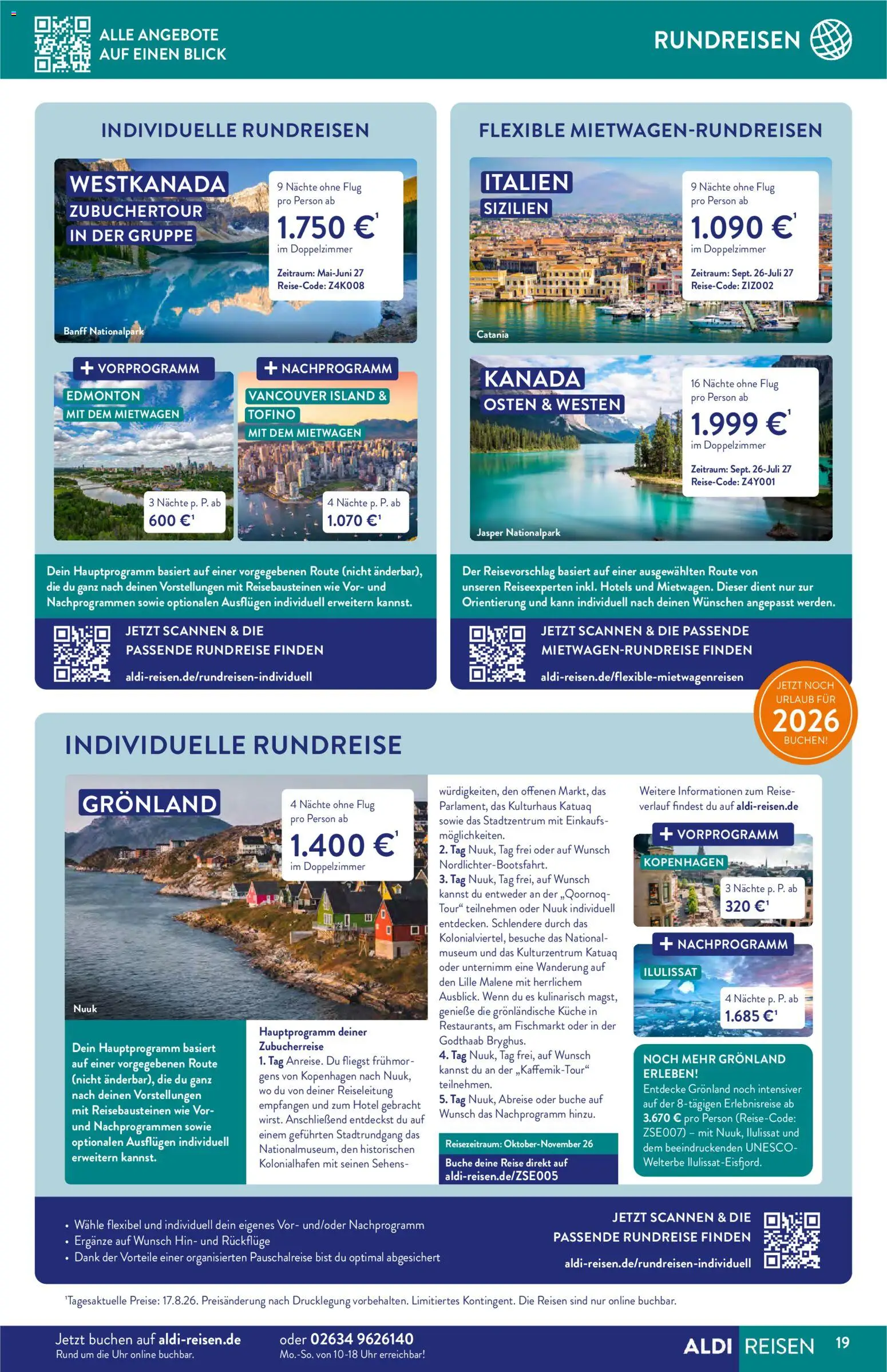 Aldi Reisen  Reisemagazin – gültig ab 01.09.2026 | Seite: 19 | Produkte: Küche, Uhr