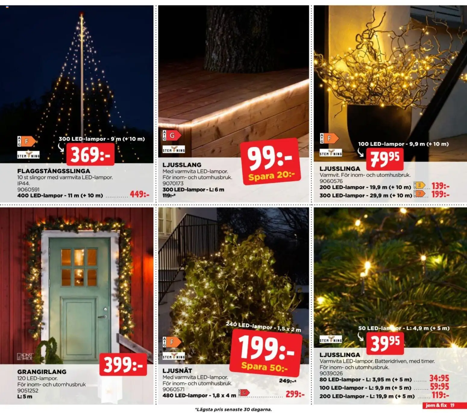 Jem & Fix reklamblad aktuell från 19/10/2026 | Sida: 19 | Produkter: Ljusslinga