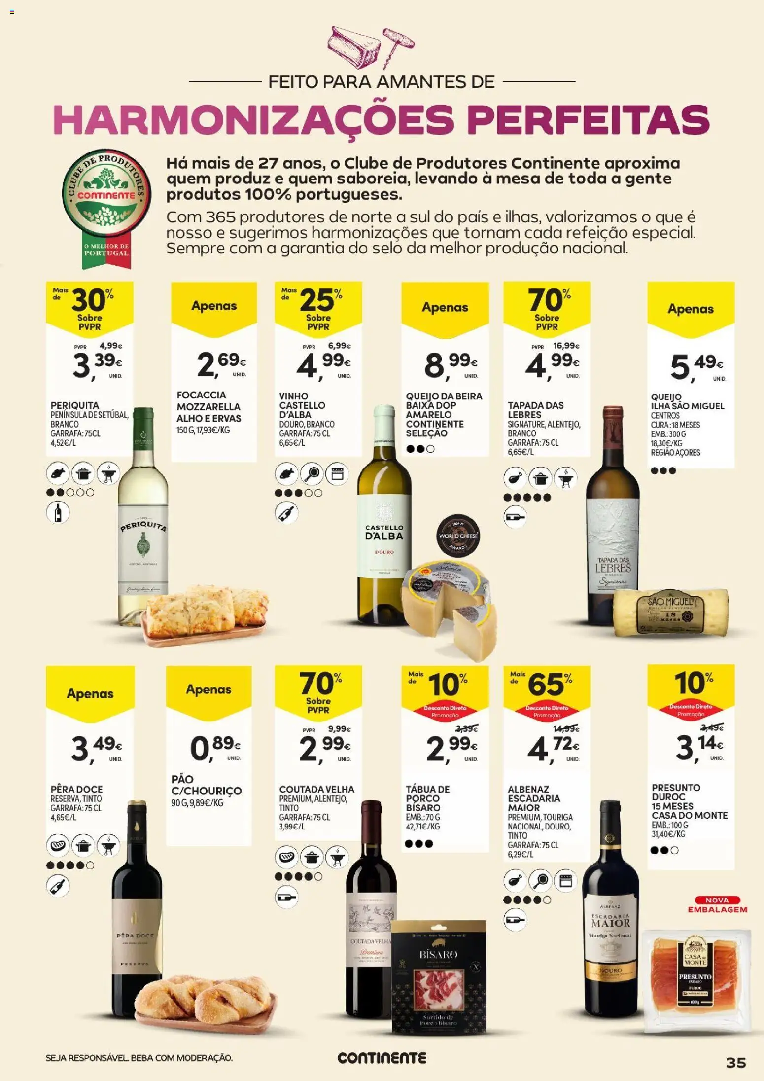 Continente Açores Vinhos, Enchidos e Queijos │ válido de 22/09/2026 | Página: 35 | Produtos: Focaccia, Tábua, Mesa, Queijo