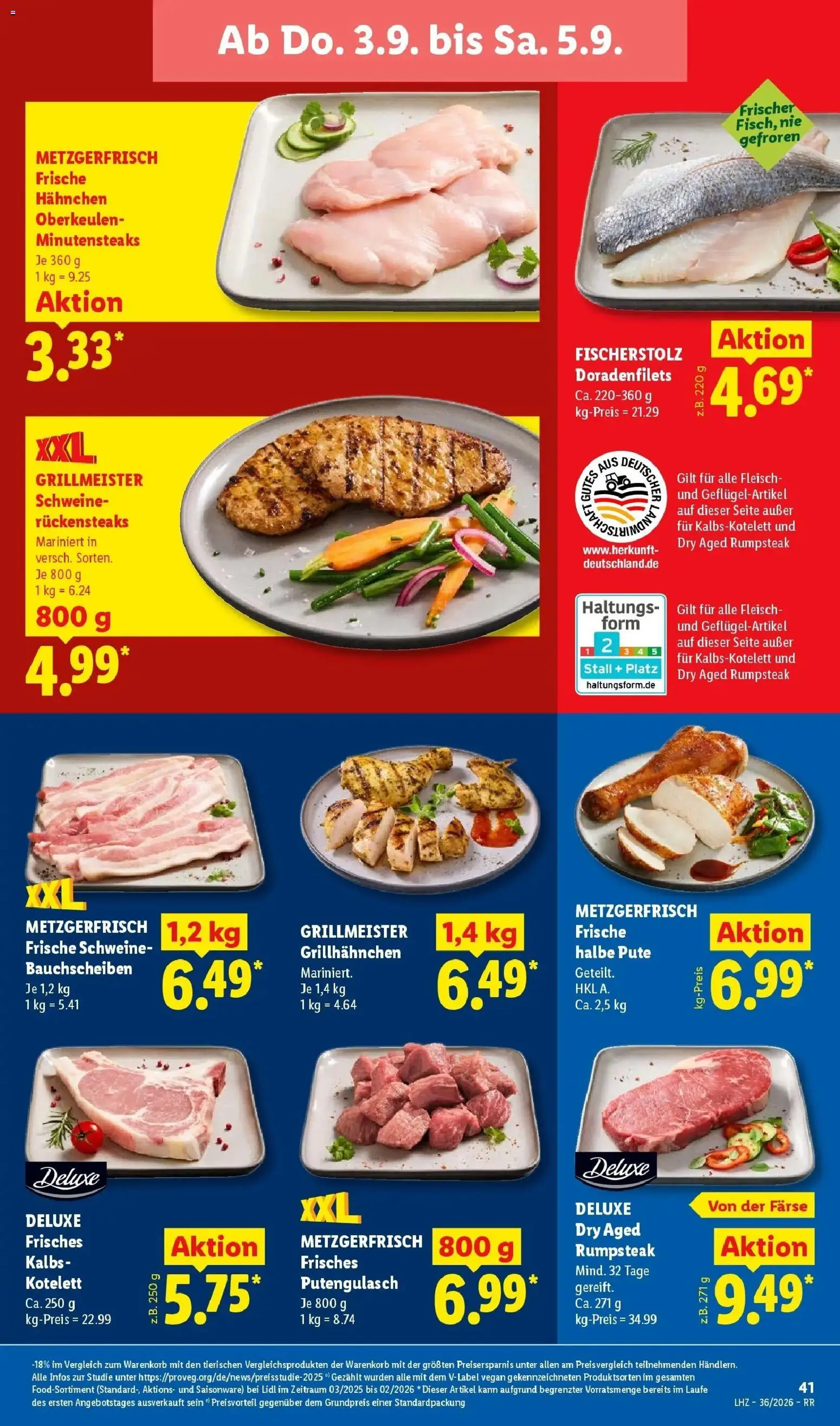 Lidl Prospekt Hagen (ab 31.08.2026) zum Blättern » Angebote | Seite: 69 | Produkte: Rumpsteak, Pute, Hahnchen, Fleisch