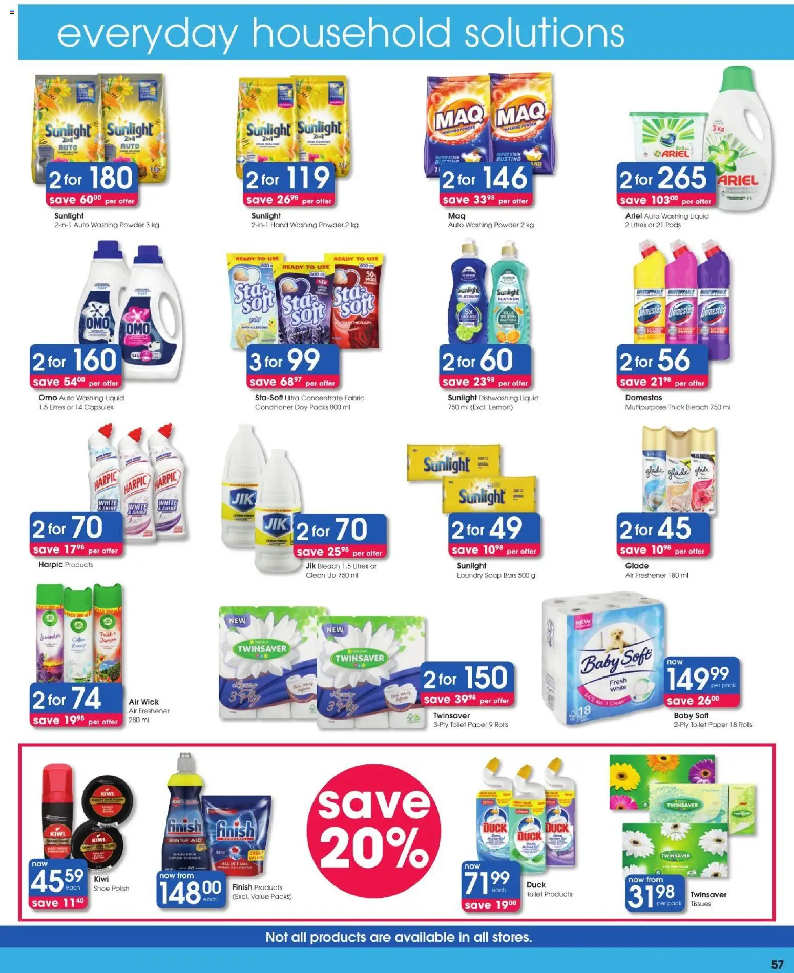 New Clicks catalogue – valid from 11/08/2026 | Page: 51 | Products: Bleach, Lemon, Dishwashing liquid, Tissues