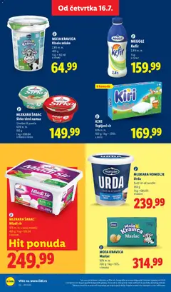 MLEKARA ŠABAC Sirko sirni namaz, Sirni namaz Urnebes ili povrće 60% m. m. 150 g - pregled Lidl kataloga - važi od 16.07.2026 | Strana: 34 | Proizvode: Kiselo mleko, Mladi sir, Moja kravica, Sir