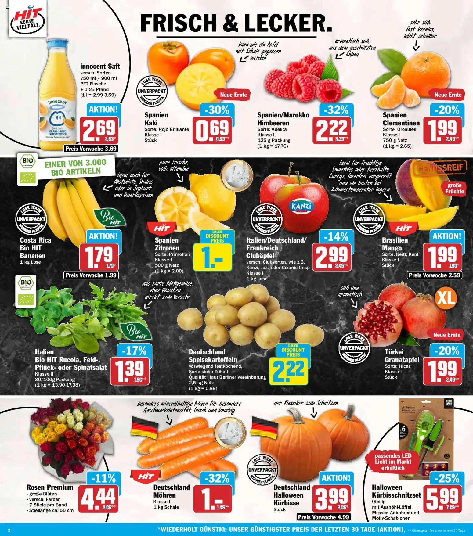 HIT Prospekt – gültig ab 19.10.2026 | Seite: 2 | Produkte: Himbeeren, Granatapfel, Äpfel, Zitronen