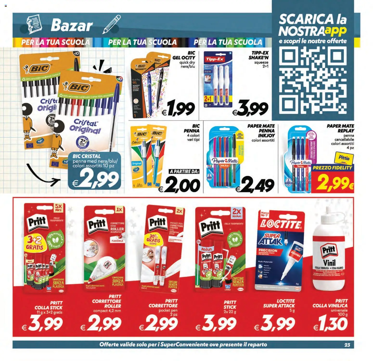 Volantino SuperConveniente del 01/09/2026 | Pagina: 23 | Prodotti: Colla, Correttore