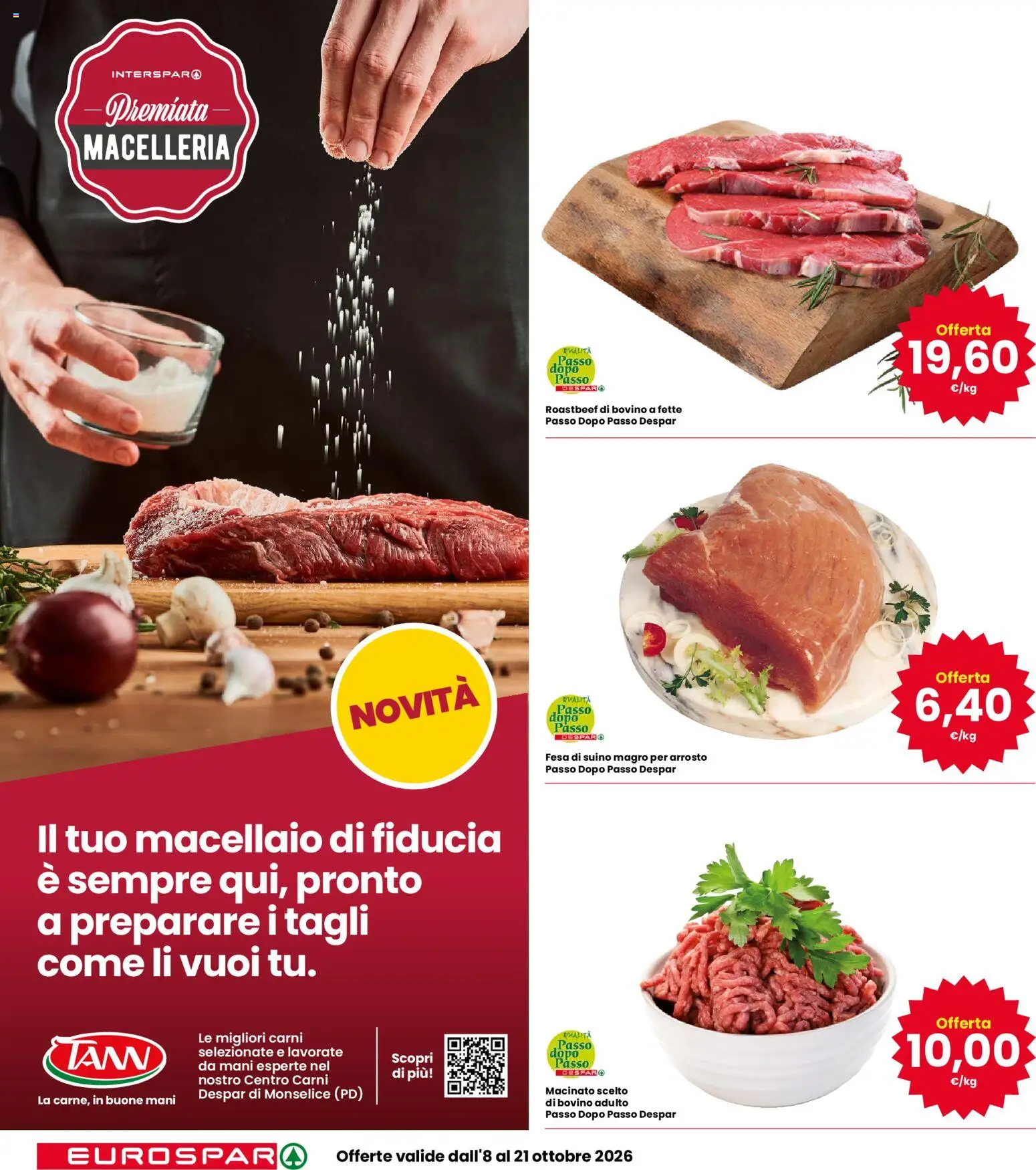 Volantino Eurospar del 08/10/2026 | Pagina: 10 | Prodotti: Bovino, Arrosto, Suino, Macinato