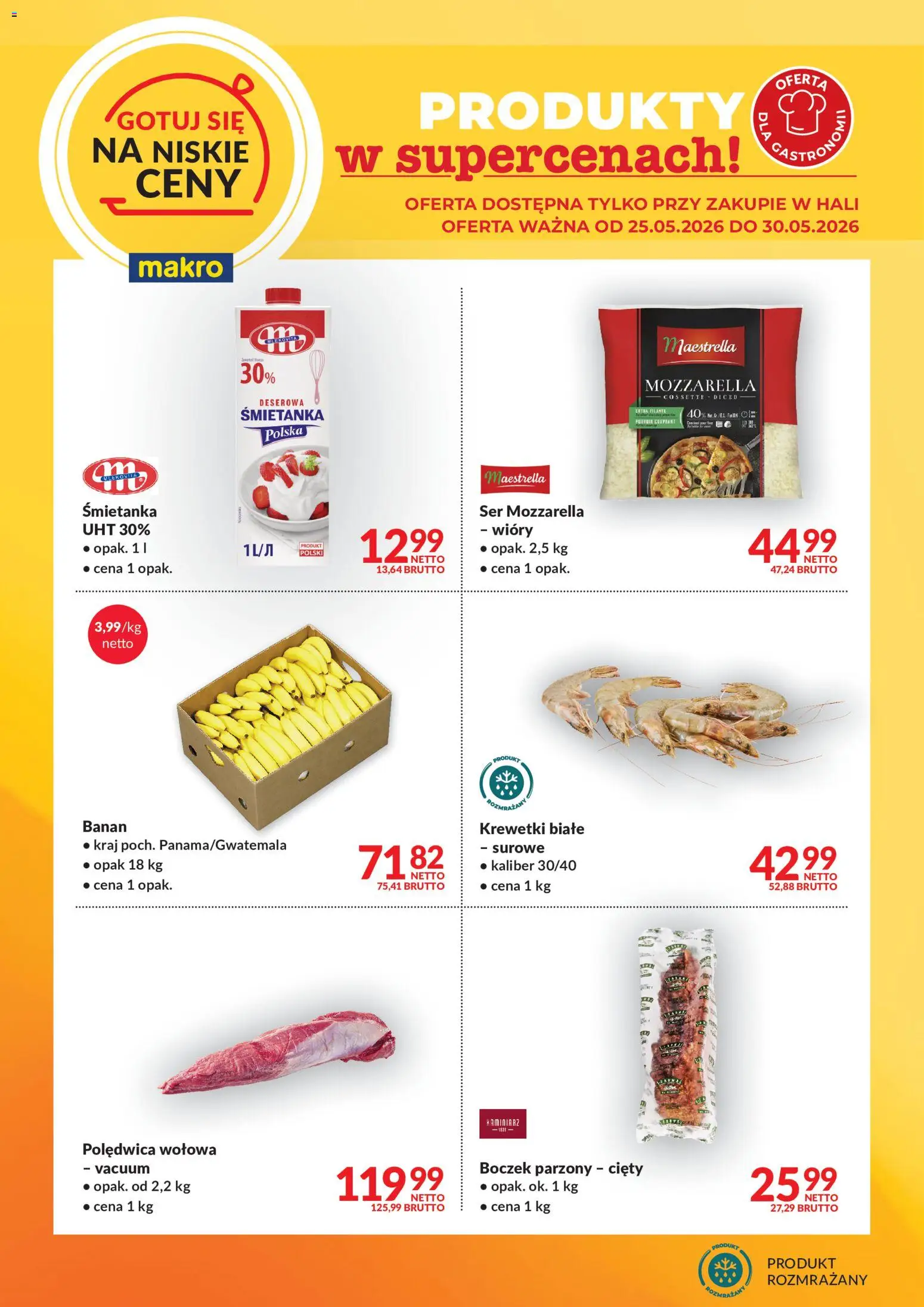 Makro gazetka - Gotuj się na niskie ceny od 25.05.2026 | Strona: 2 | Produkty: Krewetki białe, Boczek, Boczek parzony, Ser