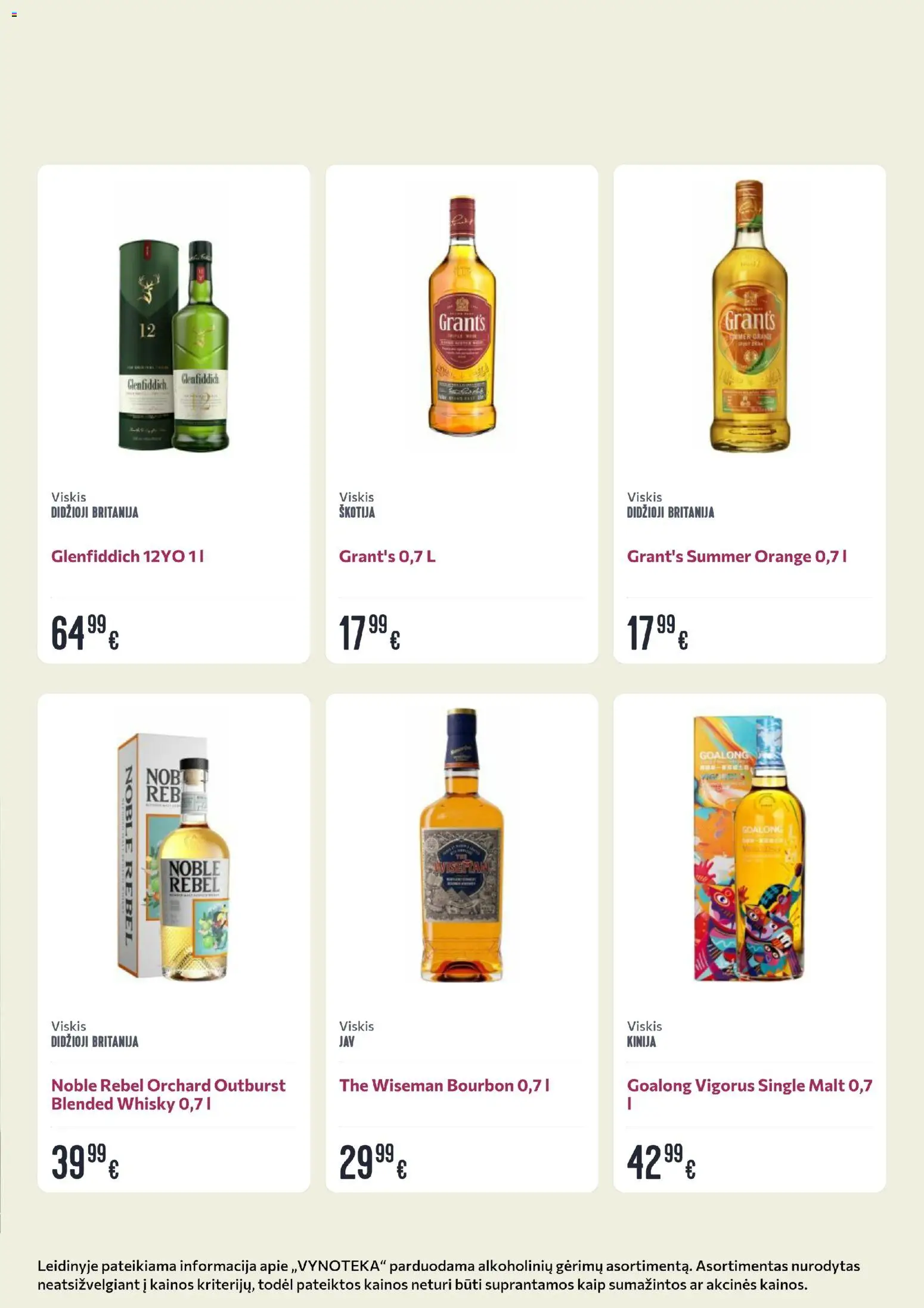 VYNOTEKA akcijos nuo 2026.07.27 | Puslapis: 6 | Prekių: Viskis