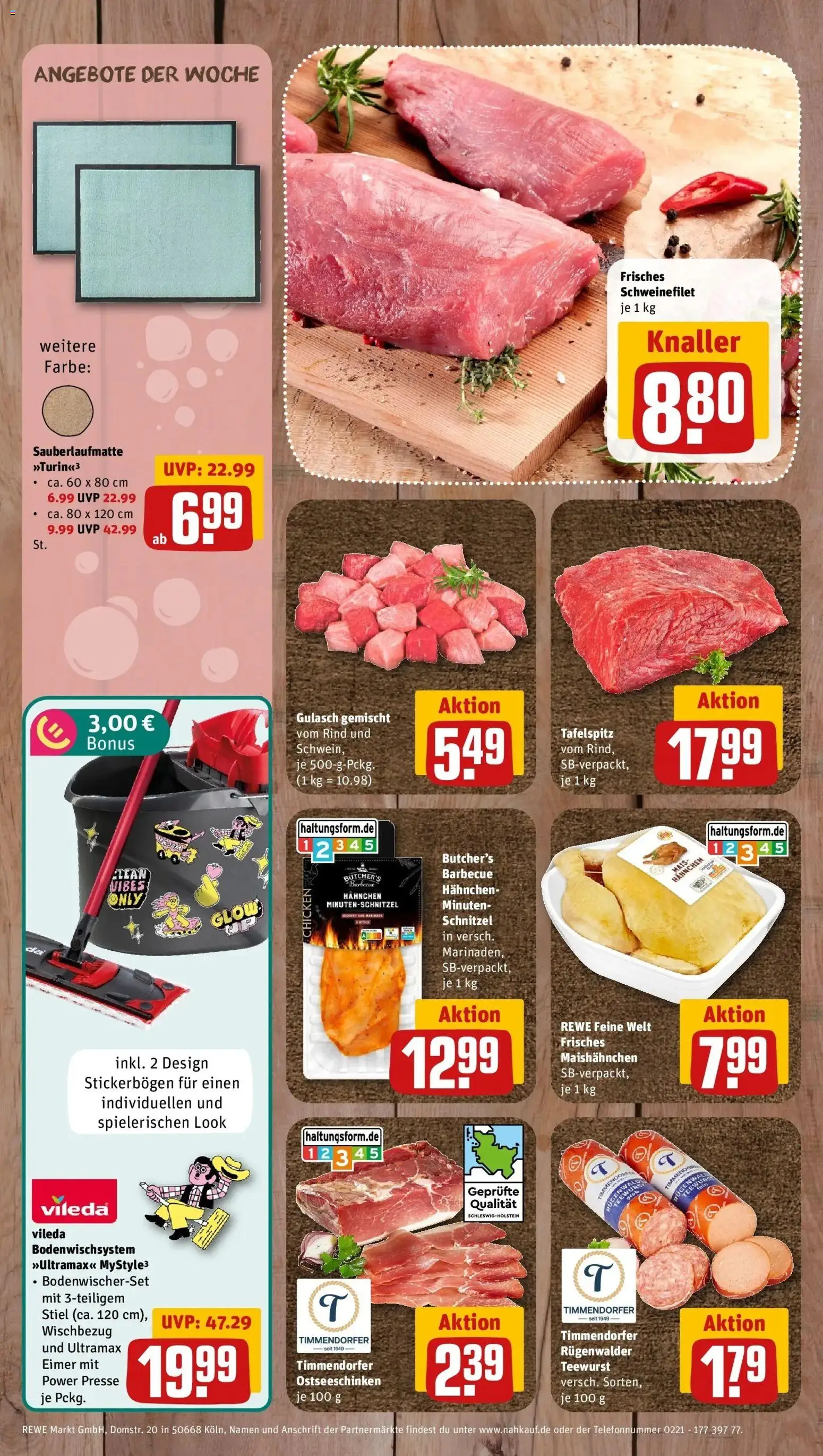 REWE Prospekt ab 10.08.2026 zum Blättern » Angebote | Seite: 10 | Produkte: Hahnchen, Schnitzel, Schweinefilet, Gulasch