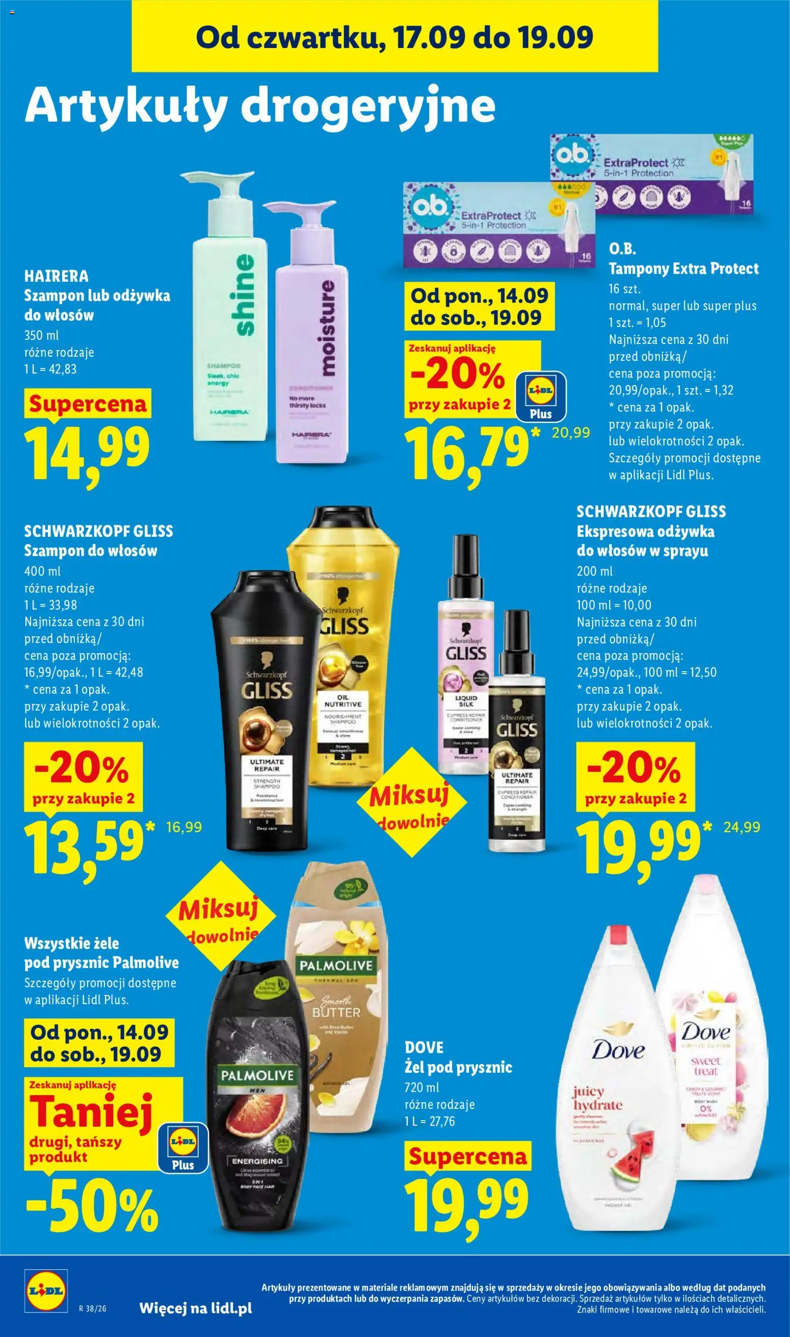 Lidl Polsko leták od 17.09.2026 | Strana: 88 | Produkty: Dove, Tampony