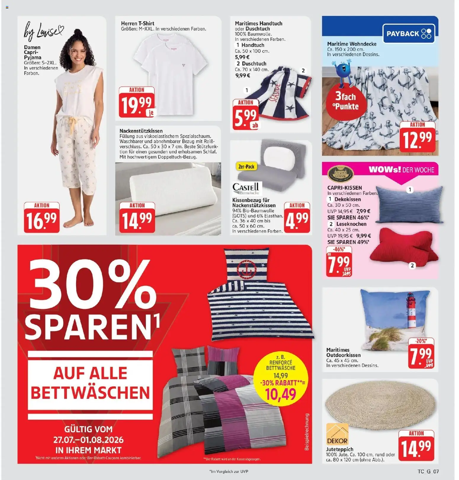 Marktkauf Prospekt Kirchheim – gültig ab 27.07.2026 | Seite: 39 | Produkte: Bettwäsche, Pyjama