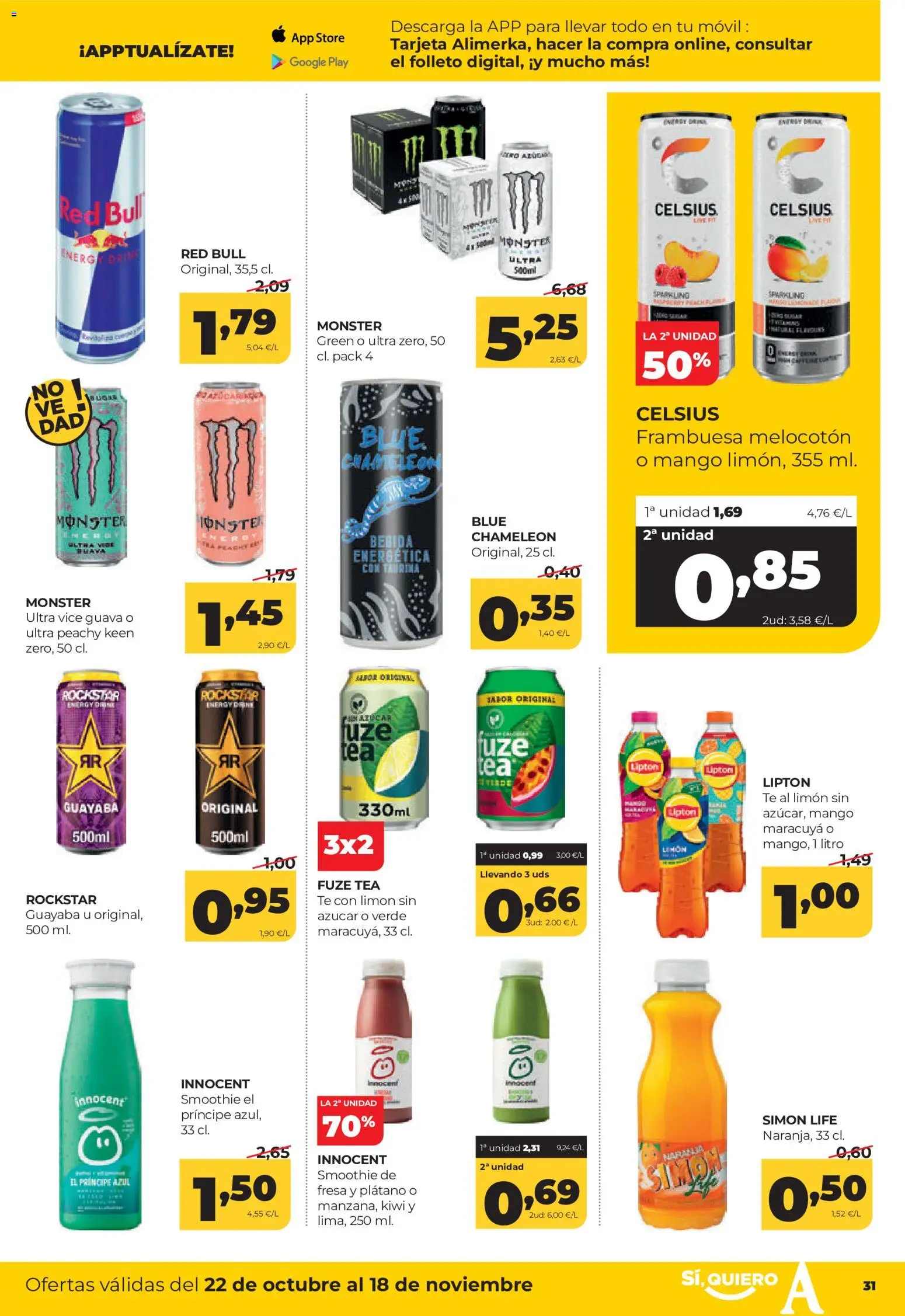 Alimerka folleto Asturias │ válido desde el 22/10/2026 | Página: 33 | Productos: Limón, Té, Móvil, Mango