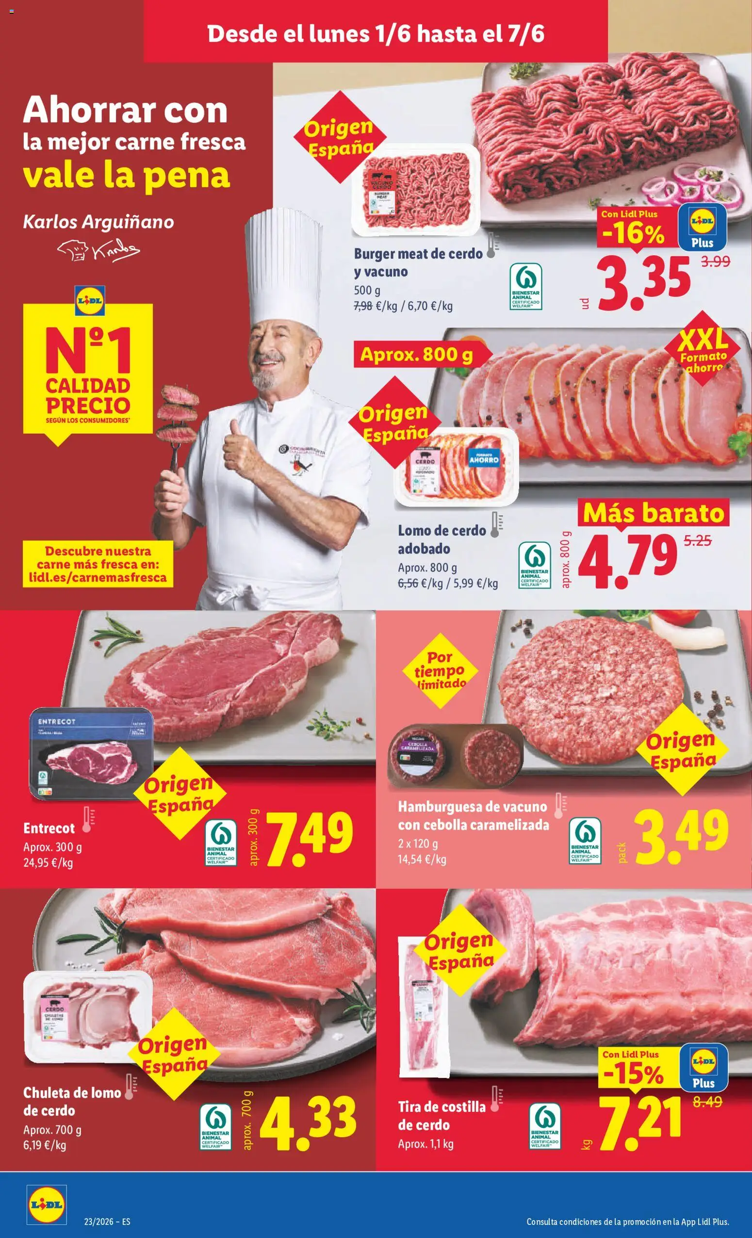 Lidl folleto Illes Balears │ válido desde el 01.06.2026 | Página: 6 | Productos: Cerdo, Παγωμένο τσάι, Costilla de cerdo, Σοκολατούχο γάλα