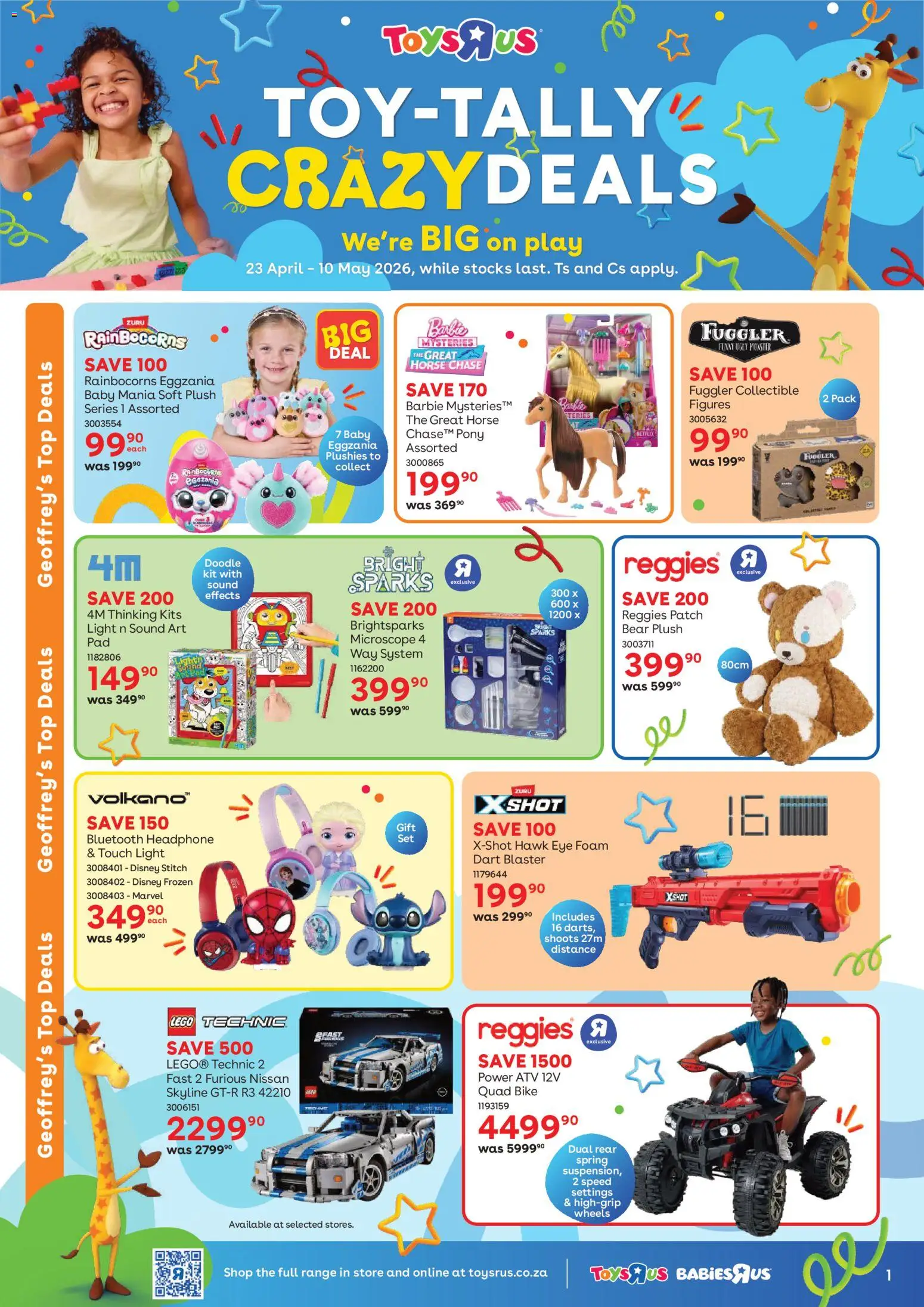 New Toys R Us catalogue – valid from 23.04.2026 | Page: 1 | Products: Toys, Light, Foam, Agua mineral