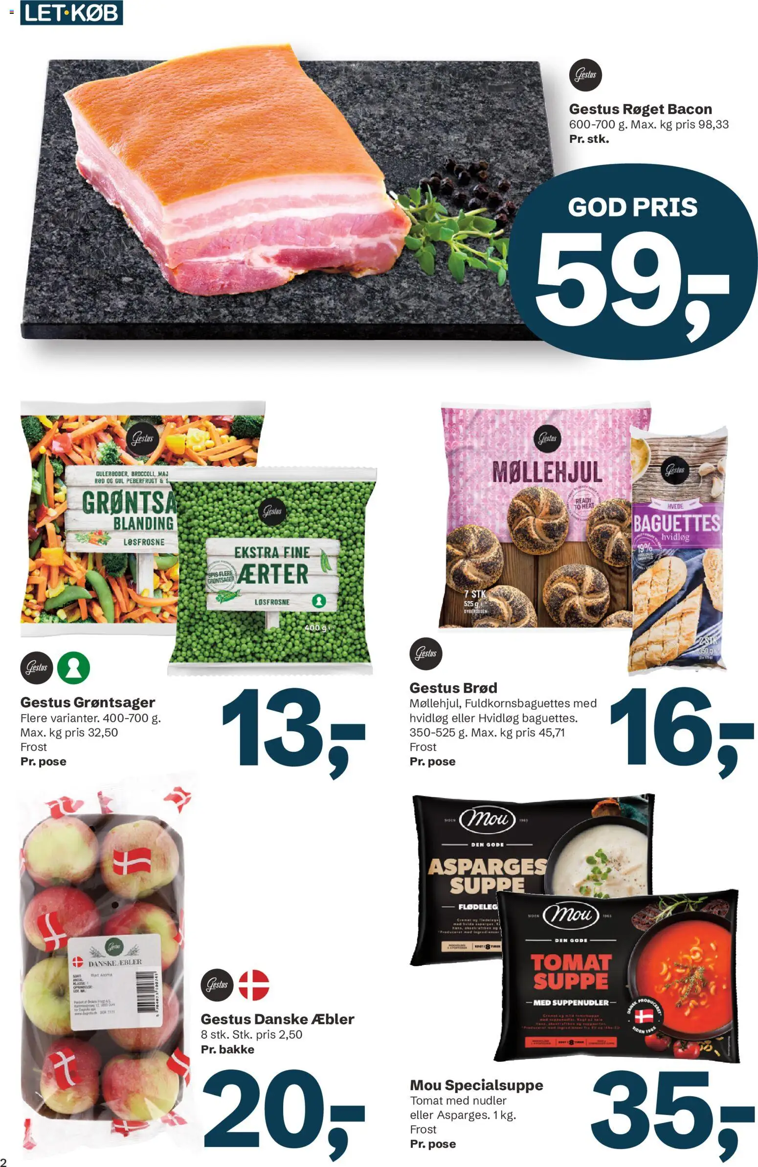 LETKØB tilbudsavis – gyldig fra 29/09/2026 | Side: 2 | Produkter: Brød, Hvidløg, Bacon, Asparges
