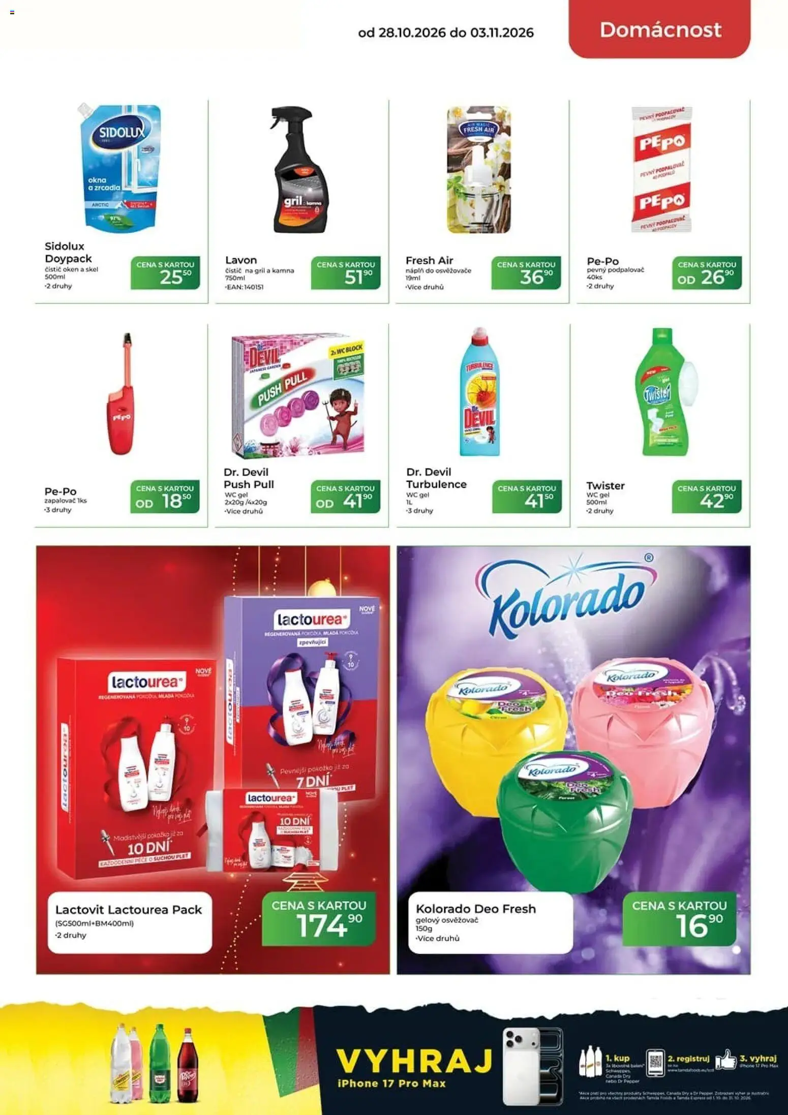 Tamda Foods leták od 28.10.2026 | Strana: 51 | Produkty: Iphone, Čistič oken, Sidolux, Lactovit