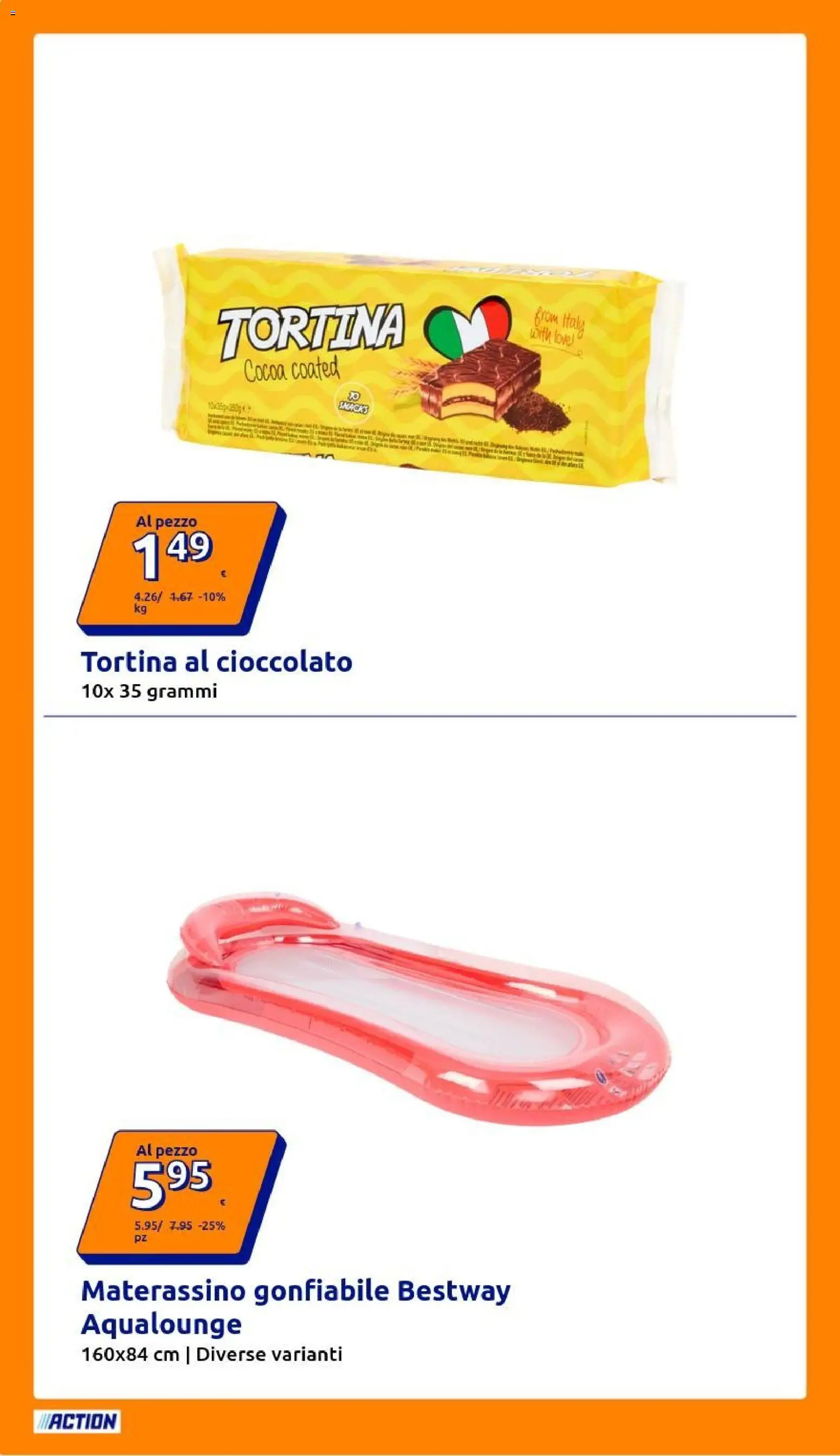 Volantino Action del 24/06/2026 | Pagina: 16 | Prodotti: Cioccolato, Materassino gonfiabile