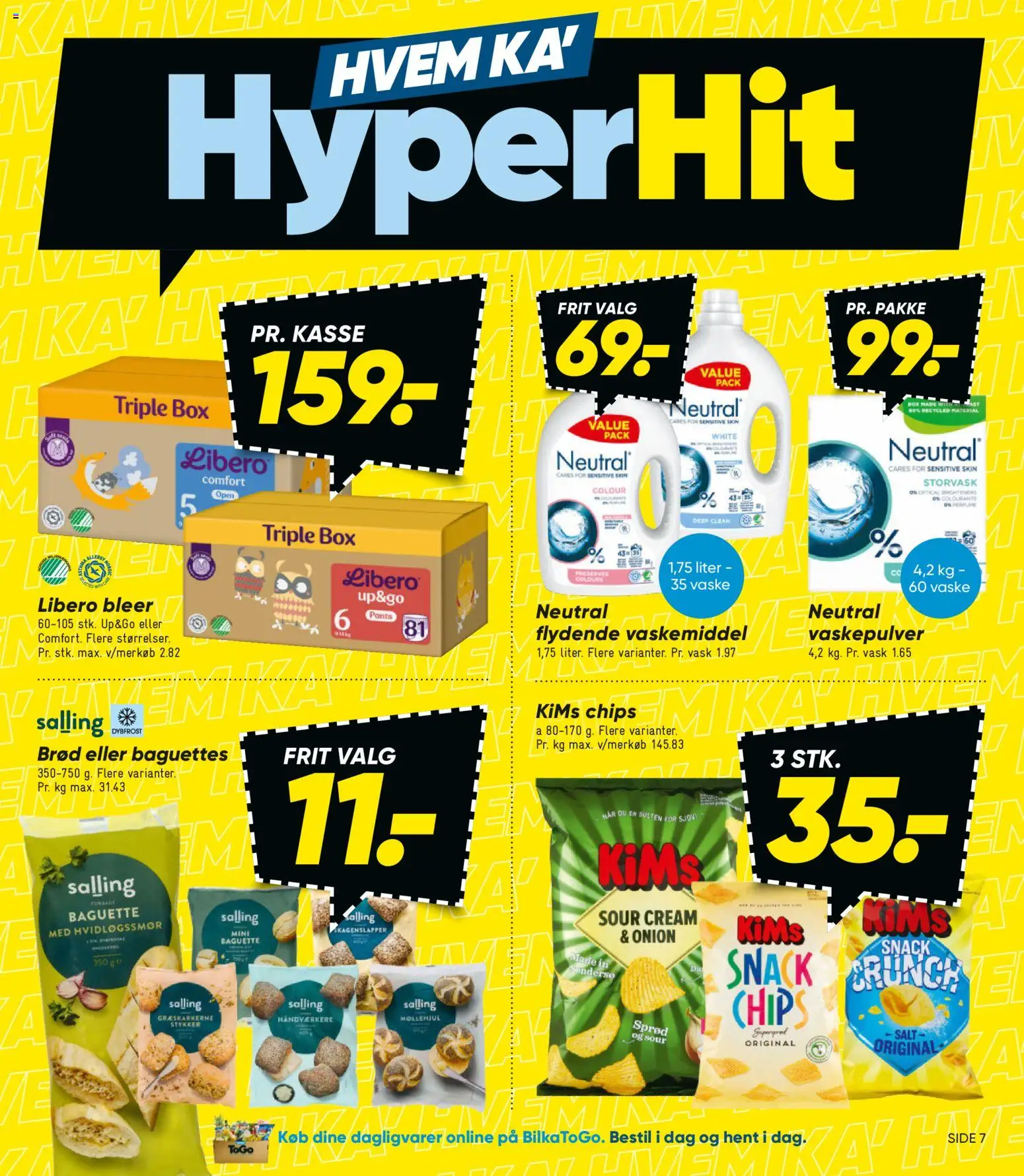 Bilka tilbudsavis – gyldig fra 19.06.2026 | Side: 7 | Produkter: Brød, Vaskepulver, Chips, Salt