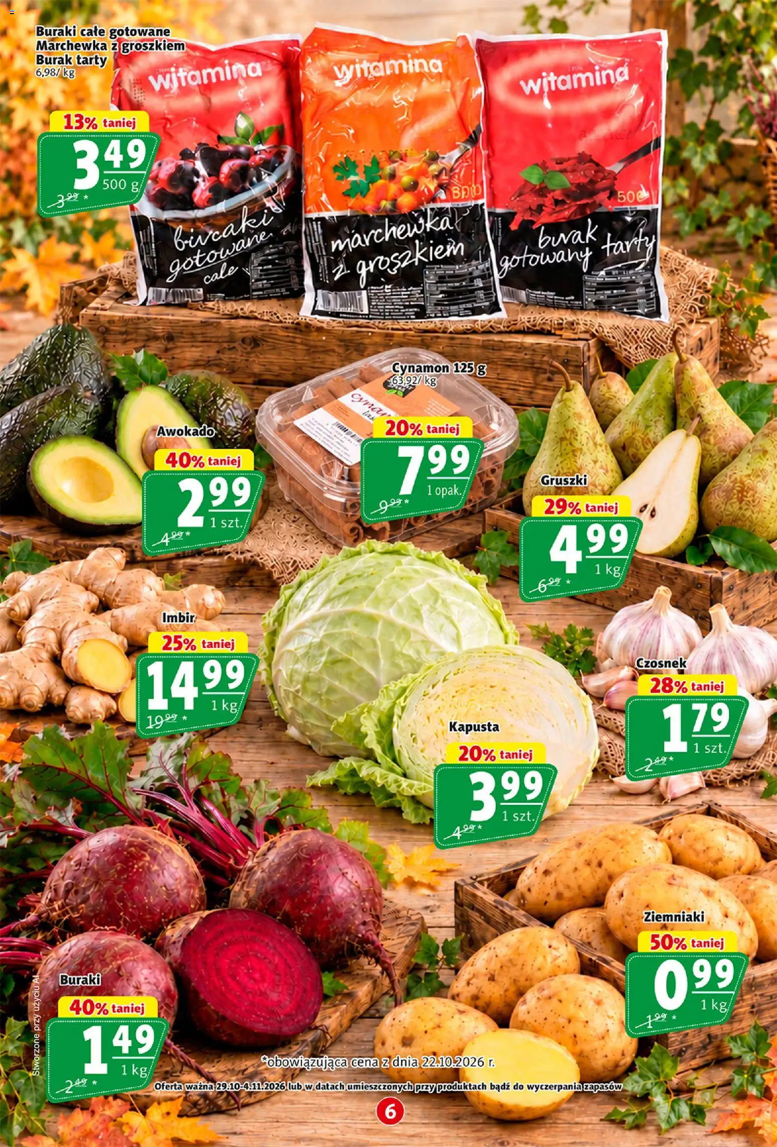 Prim Market gazetka od 29.10.2026 | Strona: 6 | Produkty: Cynamon, Imbir, Marchewka, Marchewka z groszkiem