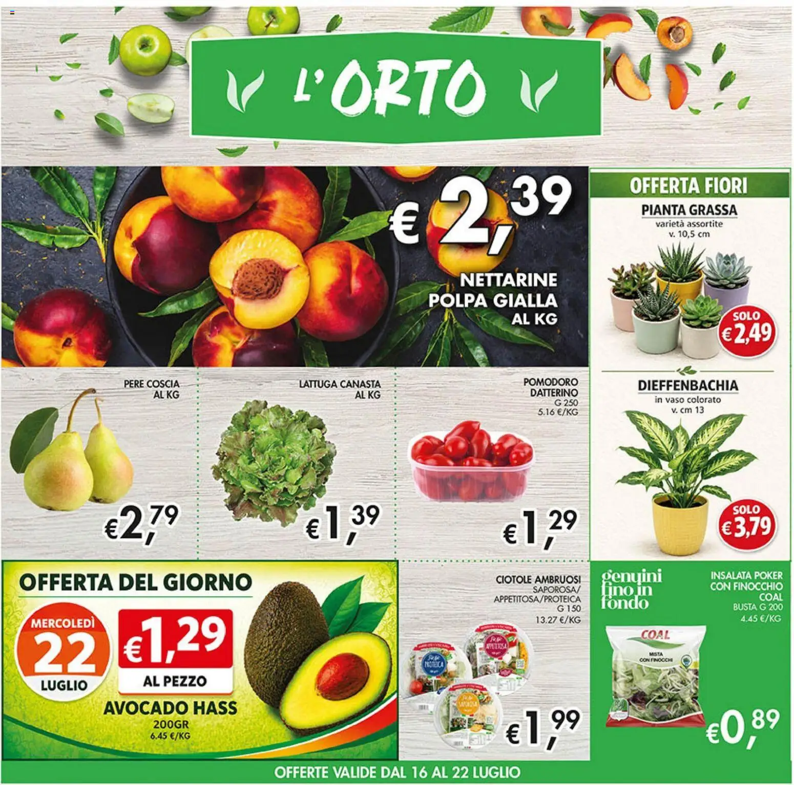 Volantino Coal del 16/07/2026 | Pagina: 2 | Prodotti: Insalata, Finocchi, Lattuga, Vaso