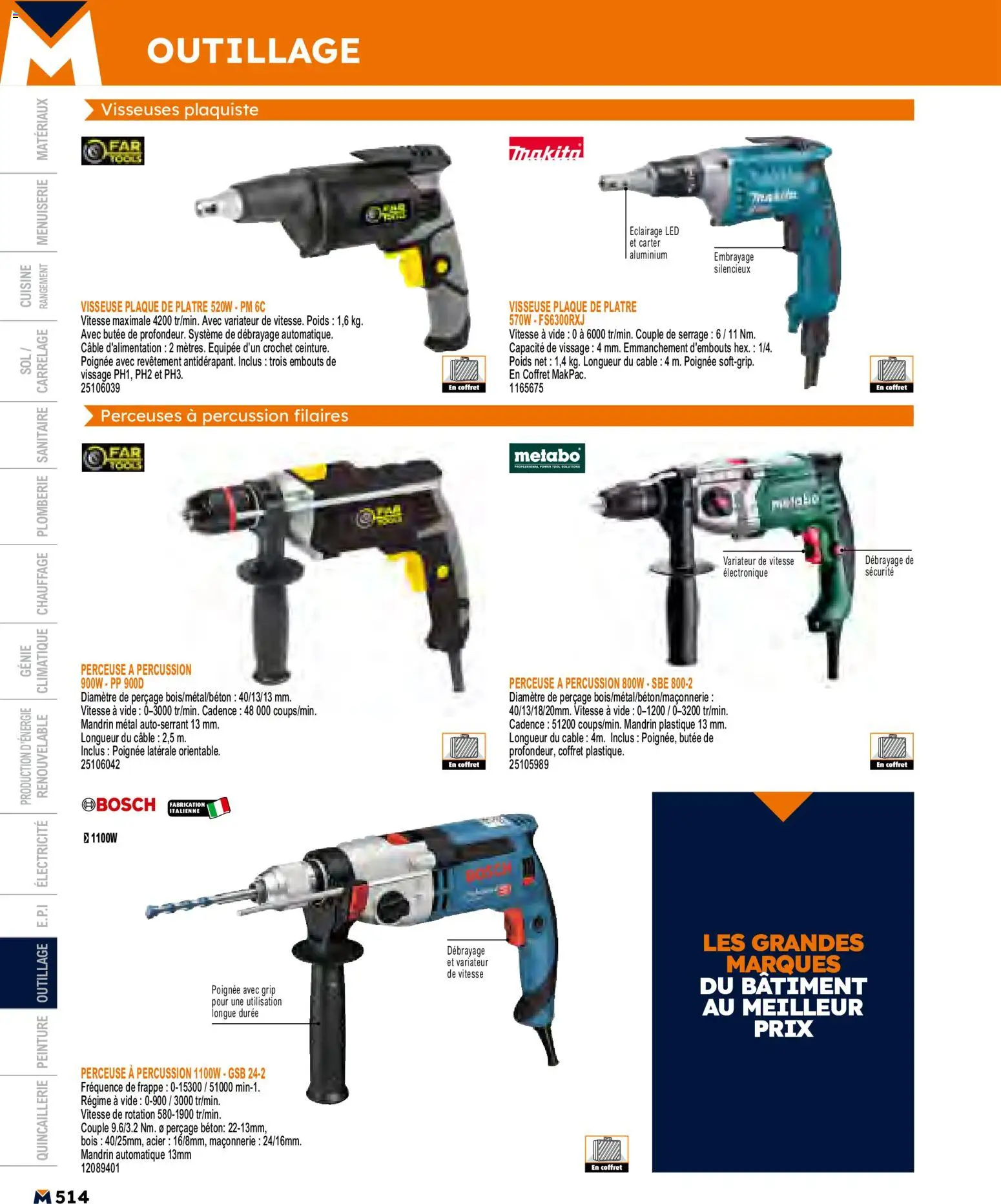 {H1} | Page: 514 | Produits: Perceuse, Câble, Poids, Plâtre