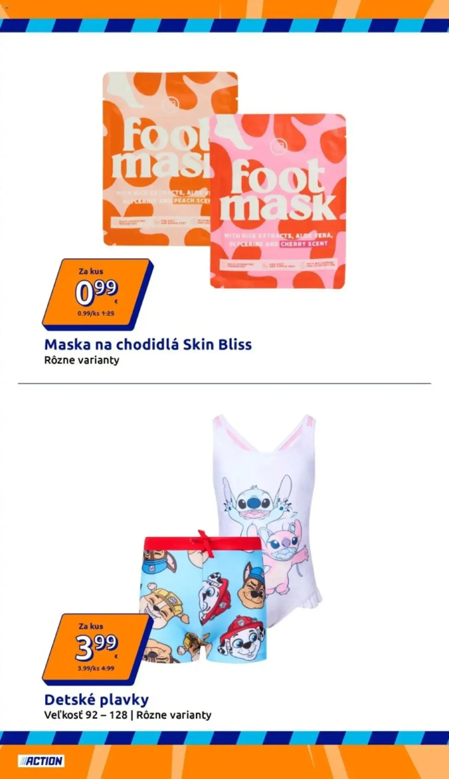 Nové Action akcie – leták je platný od 06.05.2026 | Strana: 4 | Produkty: Maska, Plavky, Detské plavky