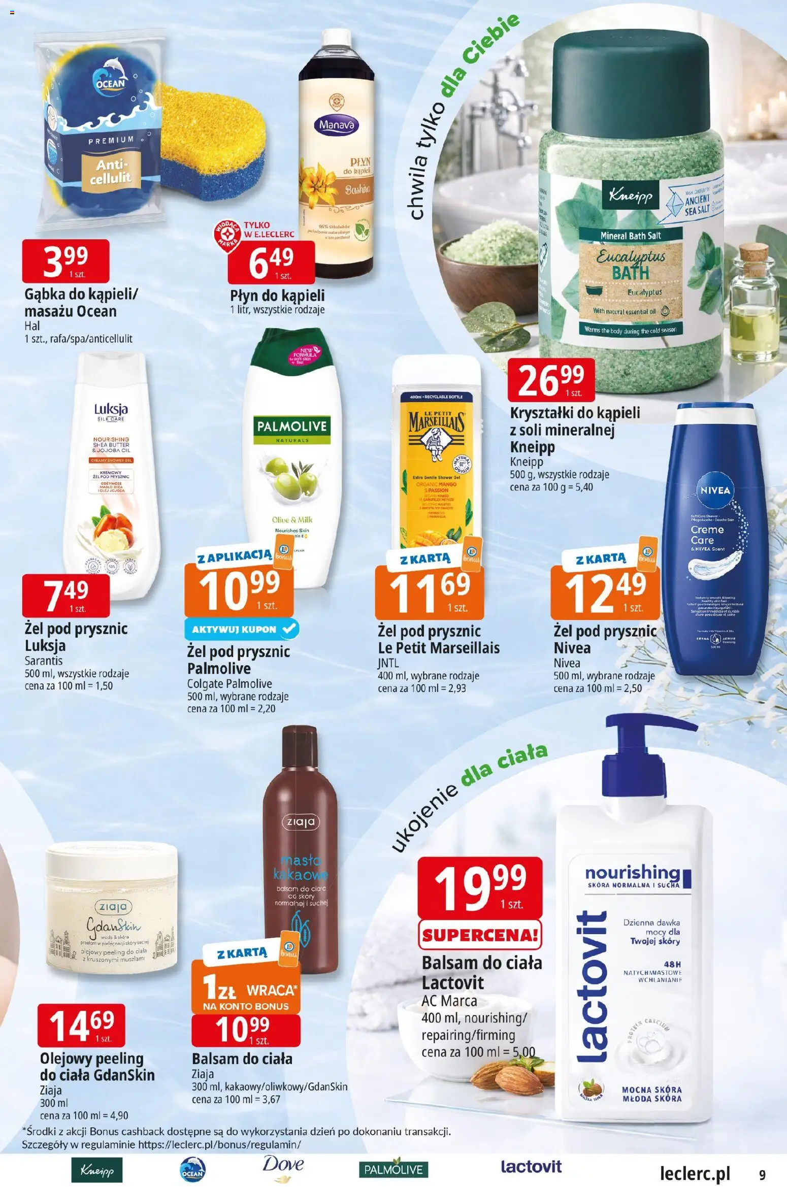 E.Leclerc gazetka - Zamość od 05.05.2026 | Strona: 24 | Produkty: Płyn do kąpieli, Body, Peeling, Żel pod prysznic