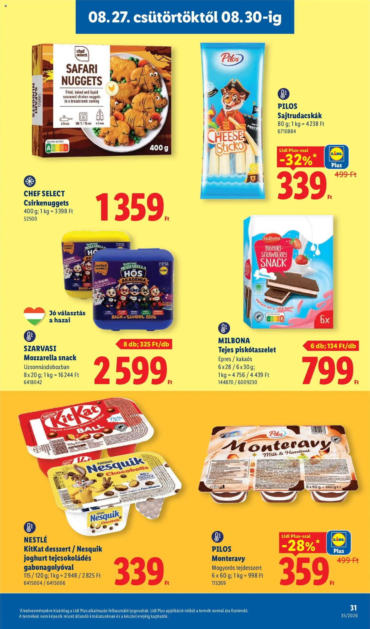 Lidl akciós ujság - amely érvényes a következő dátumtól: 2026.08.27. | Oldal: 31