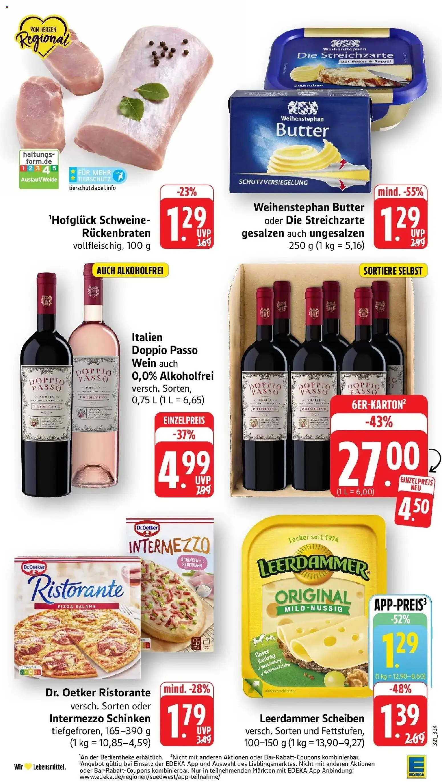 Edeka Prospekt Steinfeld (ab 12.10.2026) » Angebote Online | Seite: 2 | Produkte: Ristorante, Weihenstephan butter, Leerdammer, Wein