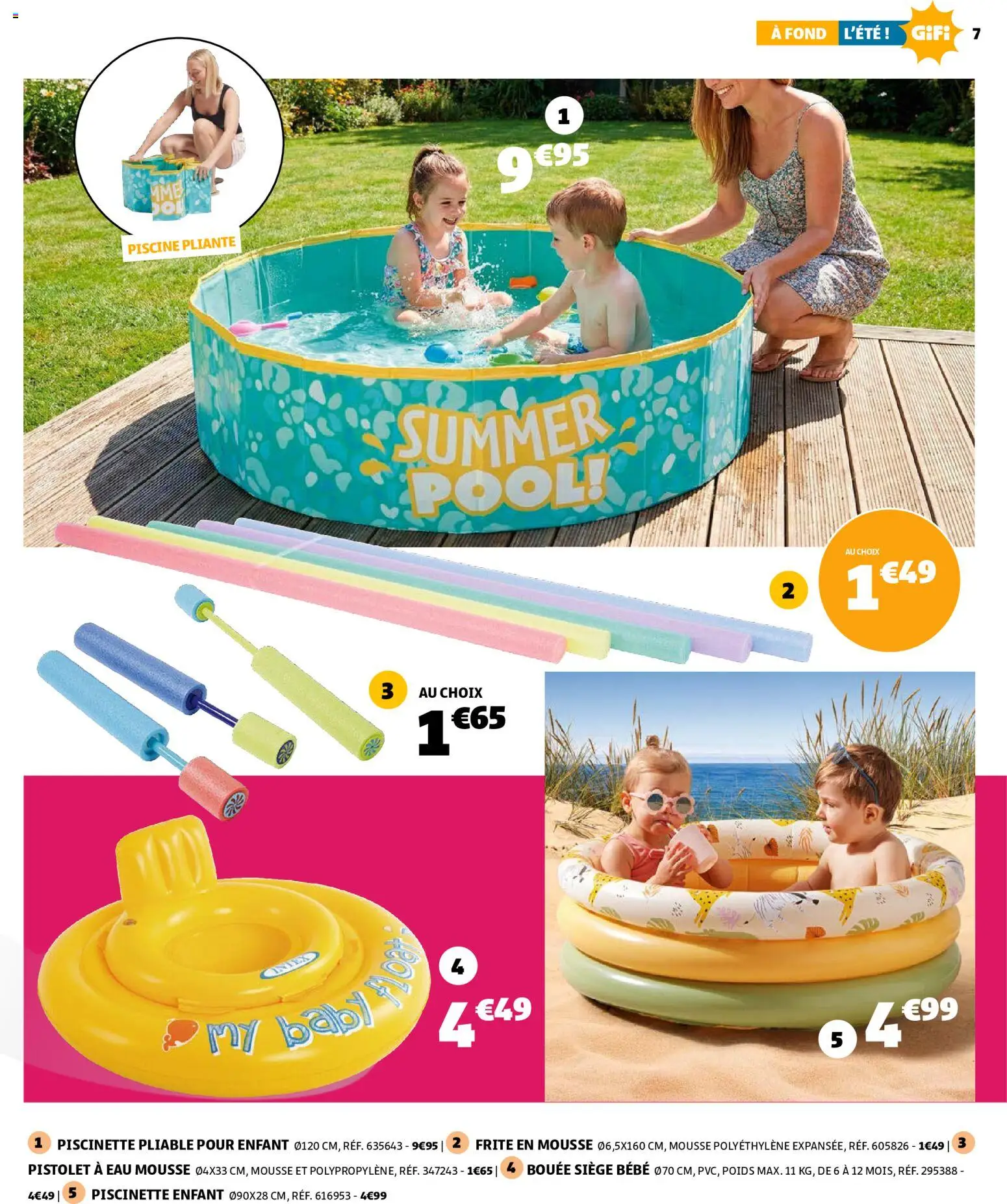 {H1} | Page: 7 | Produits: Poids, Bouée, Mousse, Siège bébé