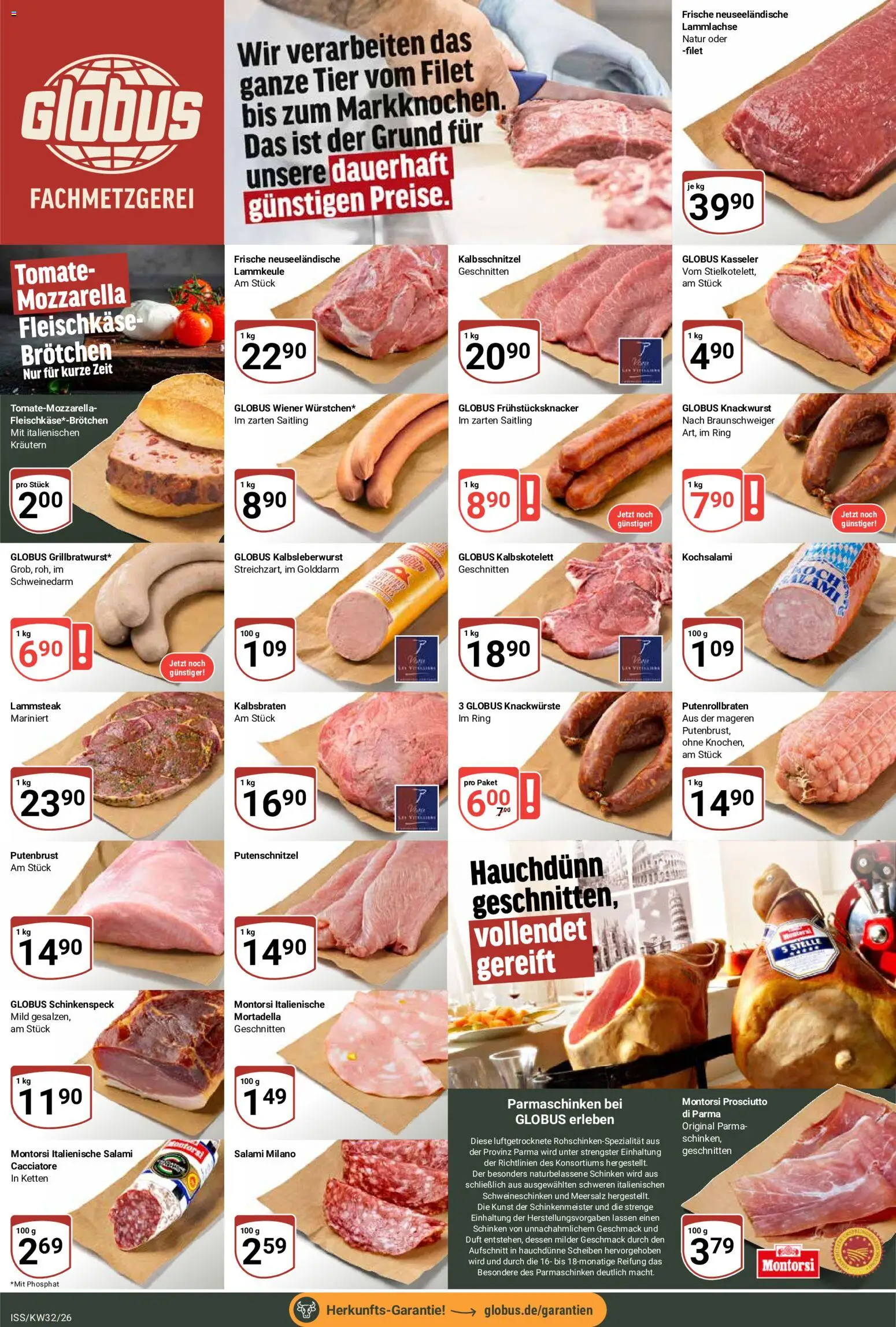 Globus Prospekt – gültig ab 03.08.2026 | Seite: 8 | Produkte: Lammkeule, Mozzarella, Duft, Putenschnitzel