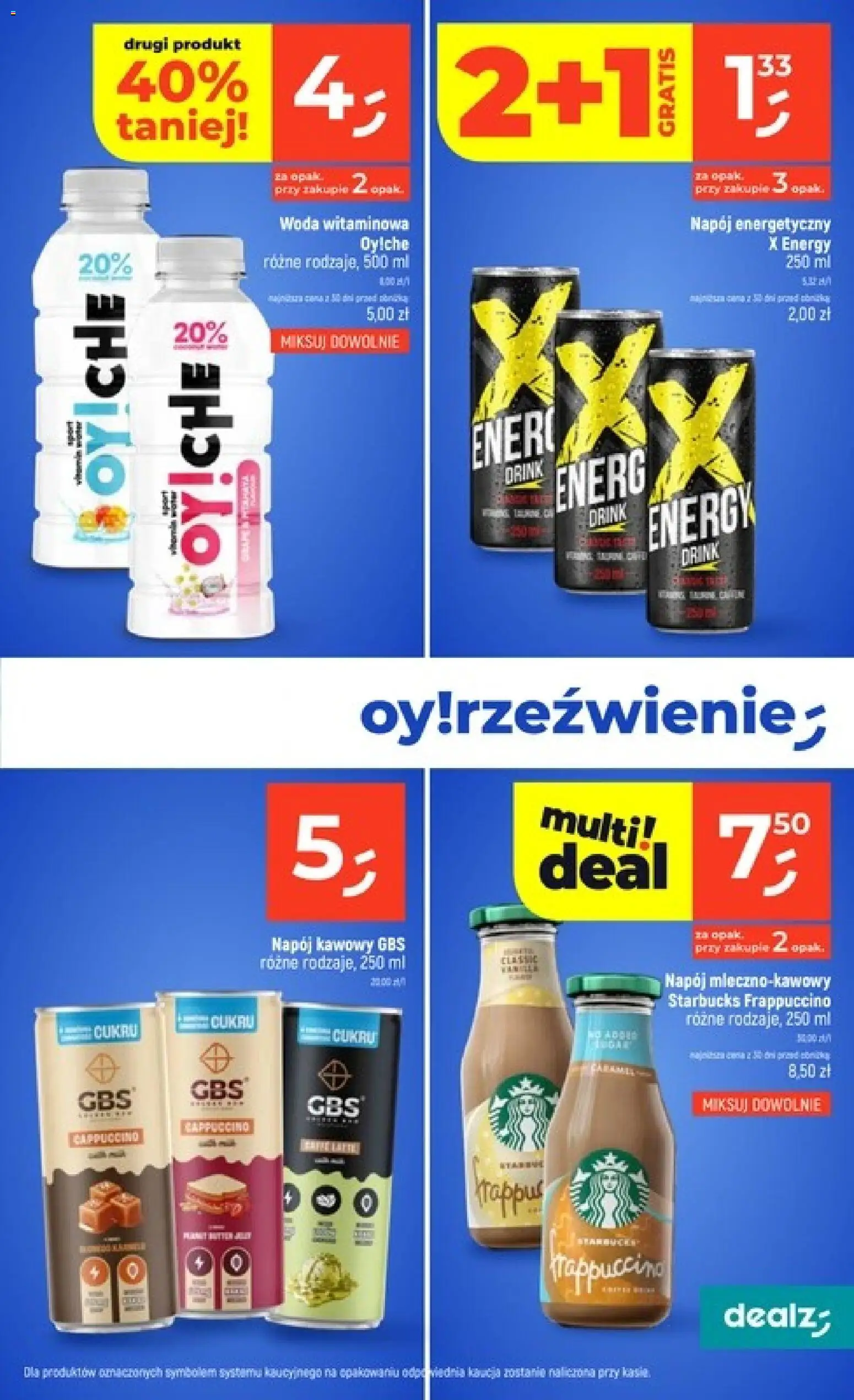 Dealz gazetka od 30.07.2026 | Strona: 11 | Produkty: Napój energetyczny, Cappuccino, Napój kawowy, Woda