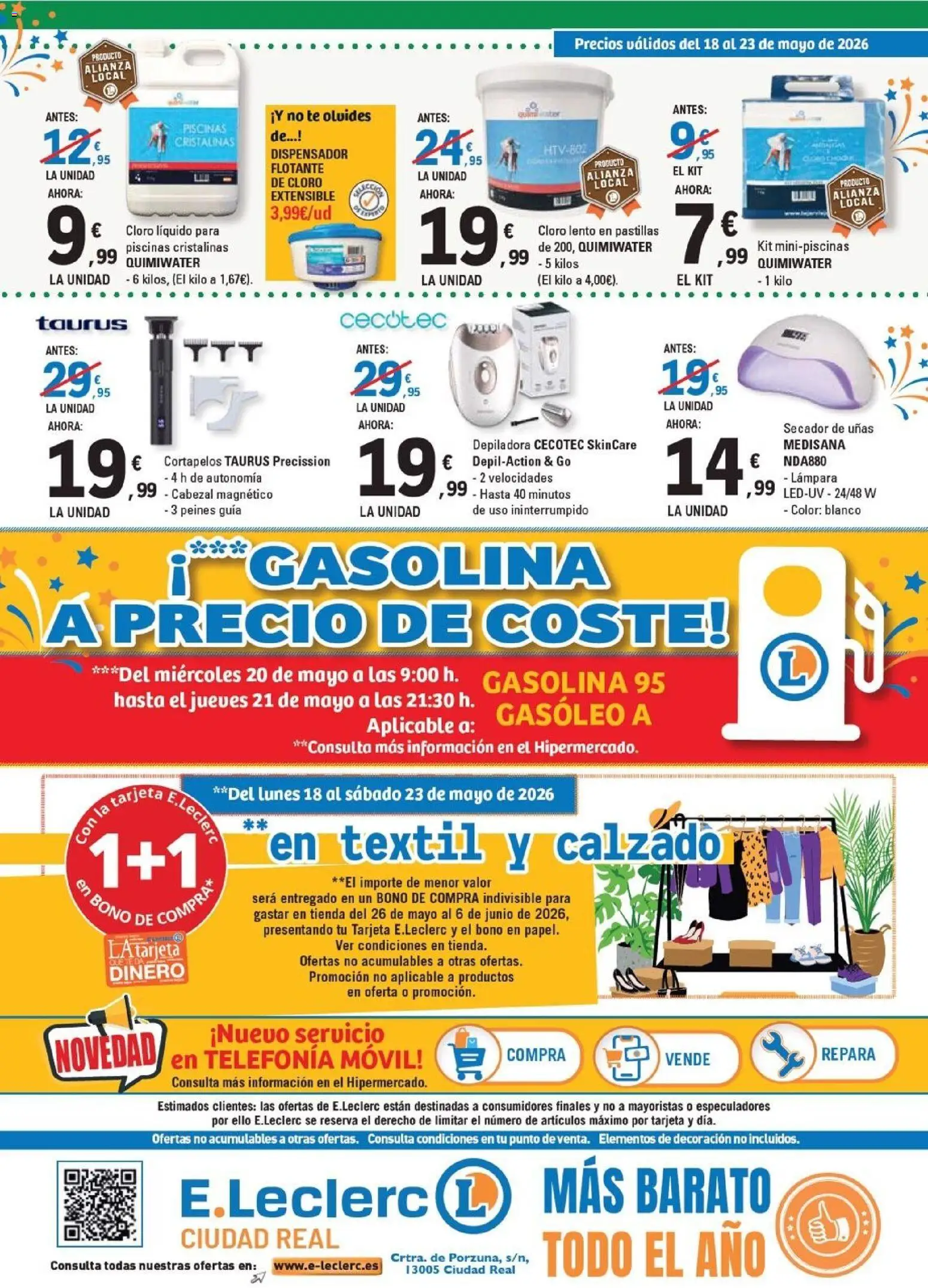 E.Leclerc Ciudad Real │ válido desde el 18.05.2026 | Página: 4 | Productos: Té, Dispensador, Cortapelos, Lámpara
