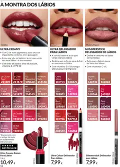 Pré-visualização ULTRA DELINEADOR PARA LÁBIOS, A cor do batom é a cor que verás nos teus lábios. Desliza sem esforço para definir e contornar os lábios. Com vitamina E e Tecnologia Ultra Colour HD Pigment válido de 01.05.2026 | Página: 52 | Produtos: Blush, Delineador, Batom, Óleo