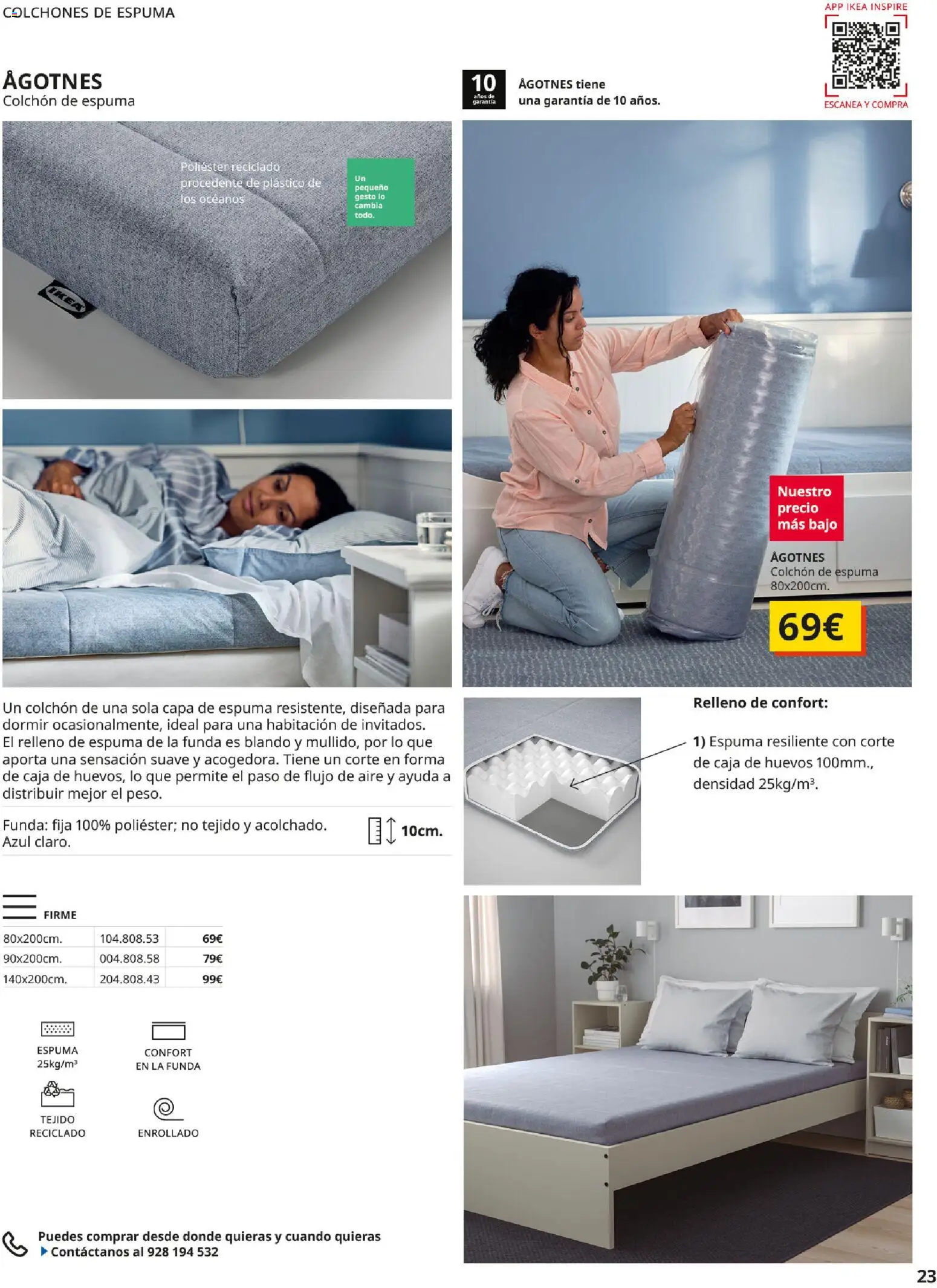 IKEA - Confort │ válido desde el 01/09/2026 | Página: 23 | Productos: Huevos, Espuma, Colchon, Funda