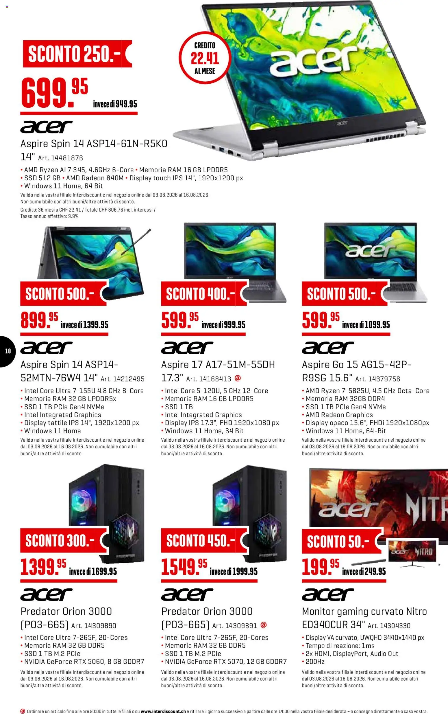 Interdiscount aktionen IT – gültig ab 03.08.2026 | Seite: 10 | Produkte: Audio, Monitor