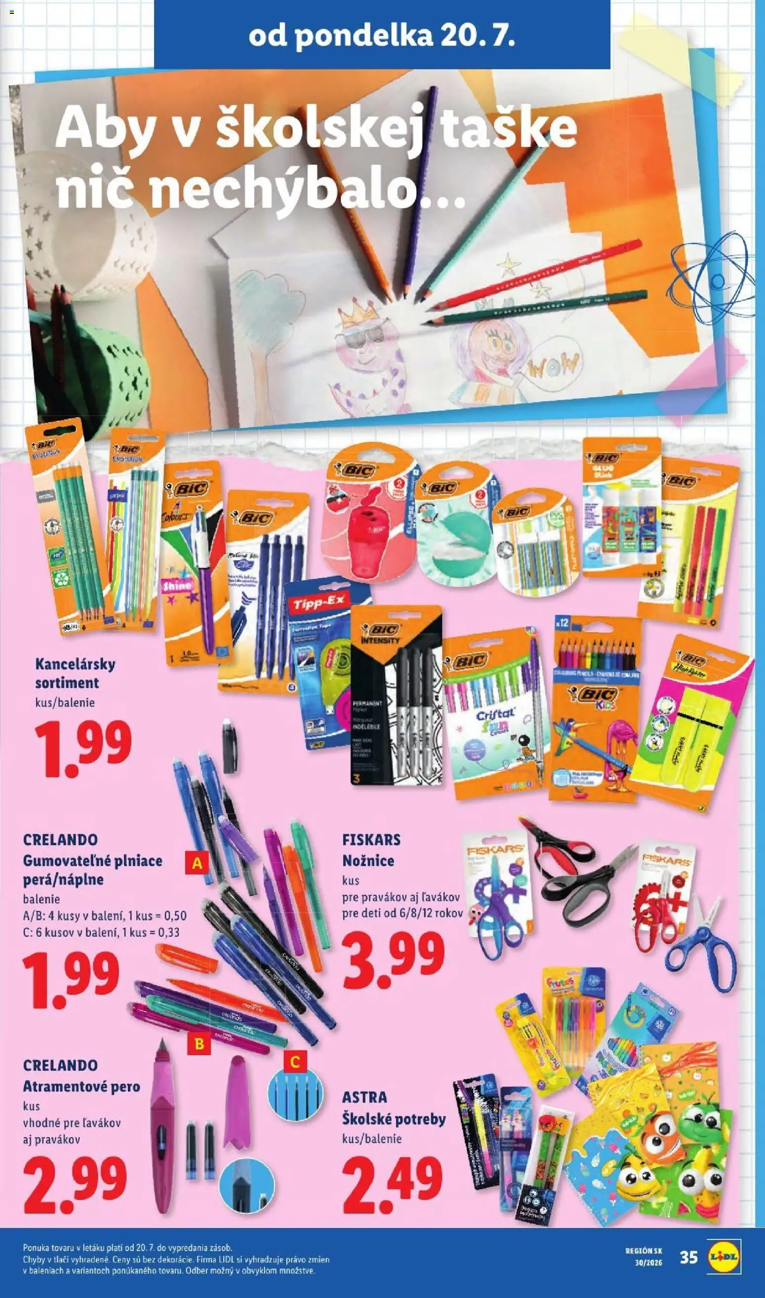 Nové Lidl akcie – leták je platný od 20.07.2026 | Strana: 59 | Produkty: Pero