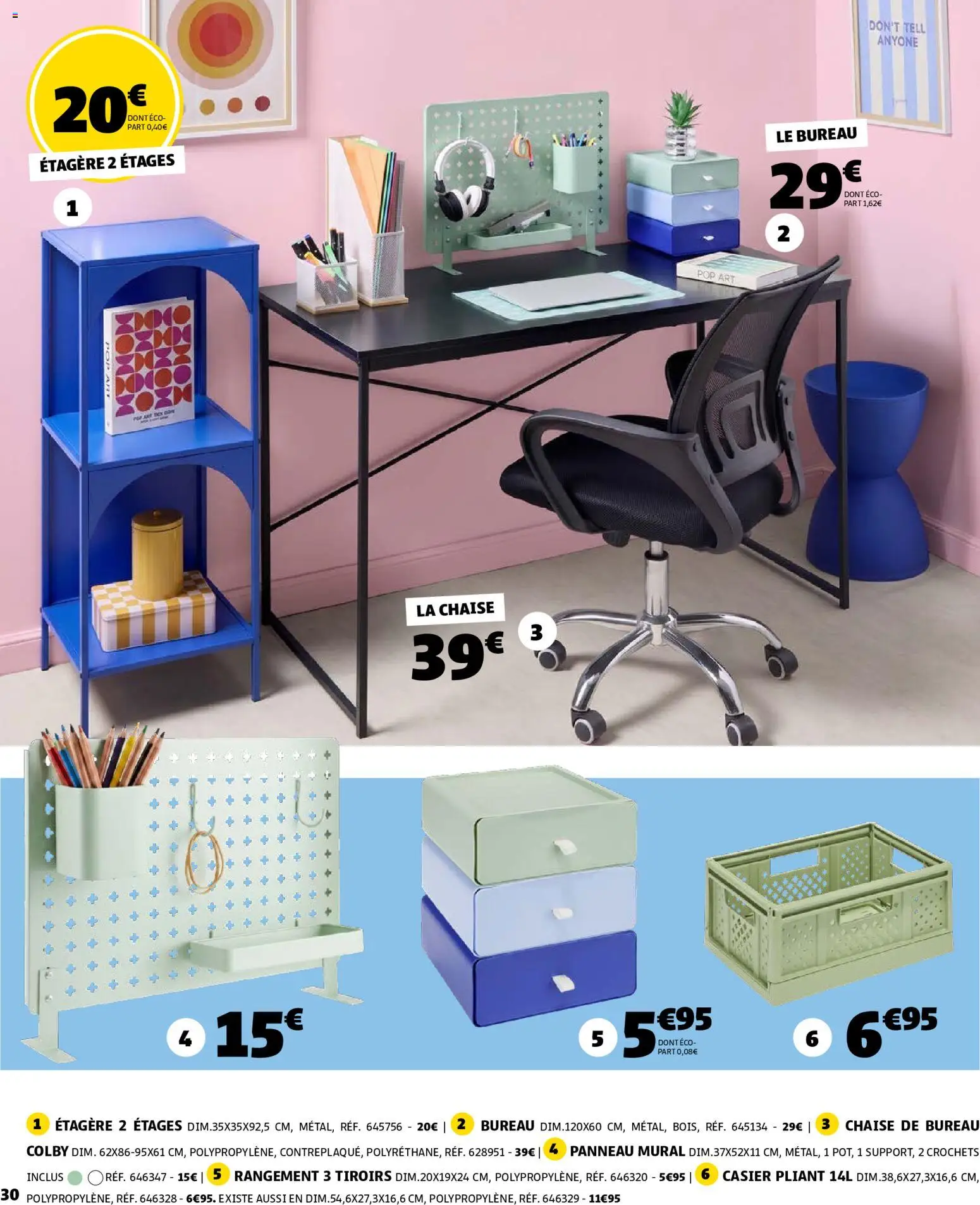{H1} | Page: 30 | Produits: Crochets, Chaise de bureau, Étagère, Chaise