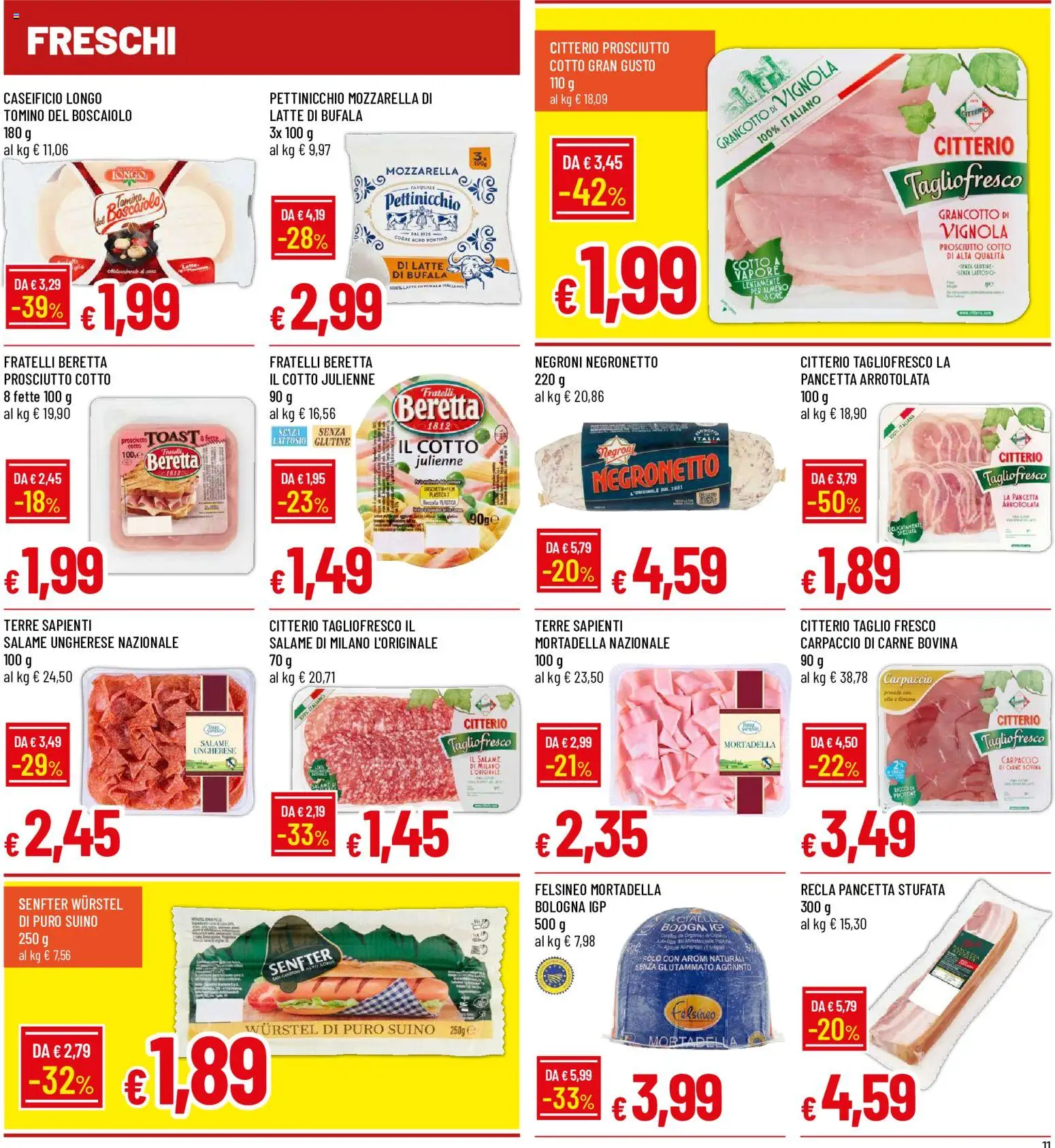 Volantino Galassia del 17/08/2026 | Pagina: 11 | Prodotti: Pancetta, Latte, Wurstel, Mortadella