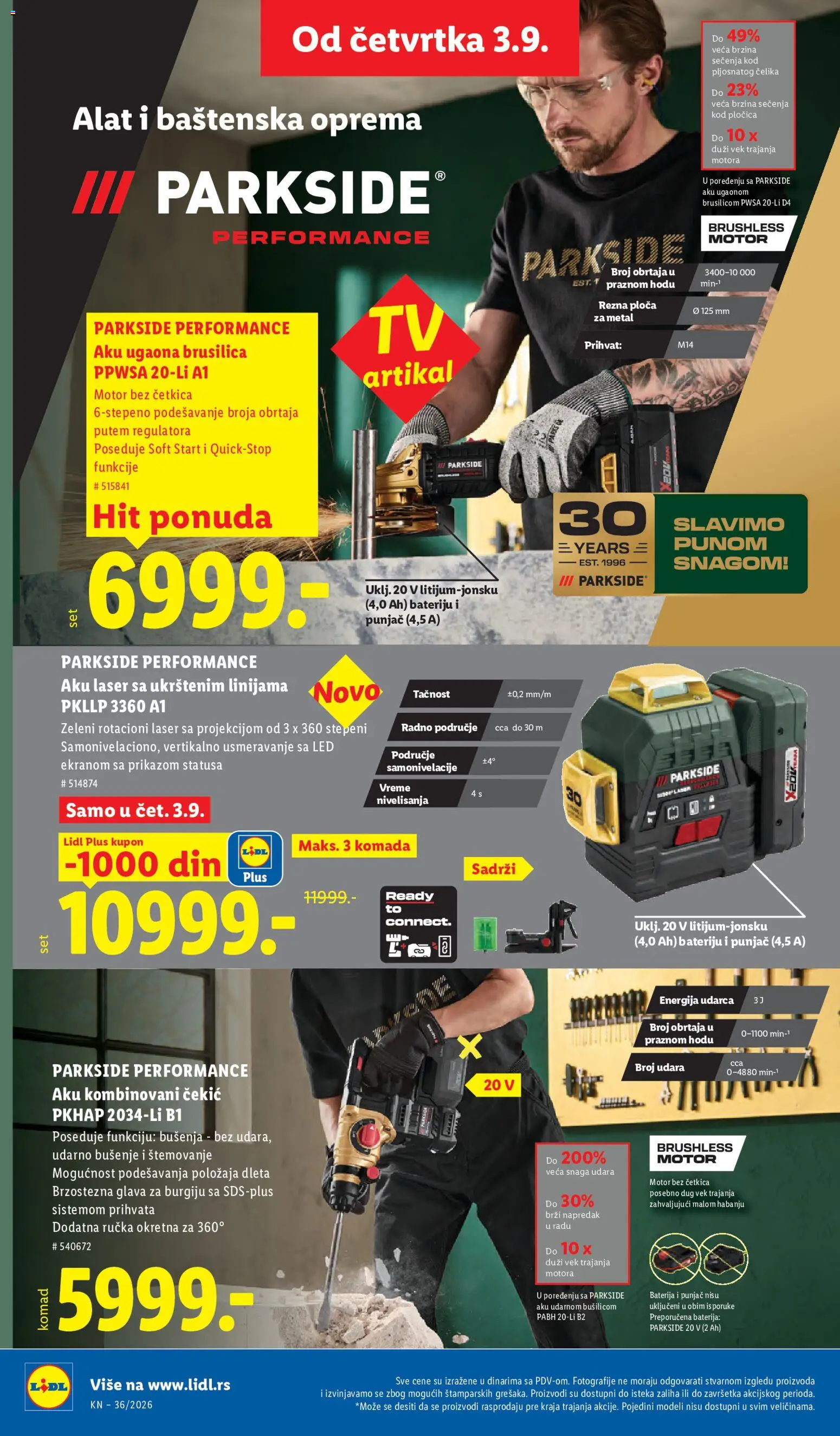 Lidl katalog - važi od 03.09.2026 | Strana: 88 | Proizvode: Parkside, Čekić, Baterija, Brusilica