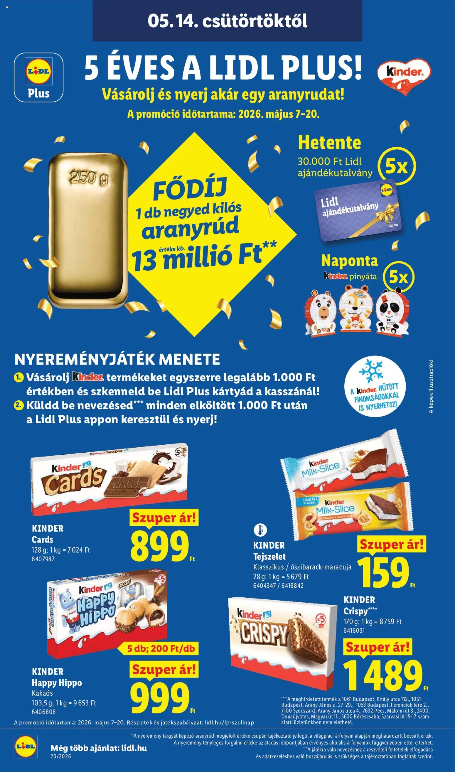 Lidl akciós ujság - amely érvényes a következő dátumtól: 14.05.2026 | Oldal: 24 | Termékek: Tejszelet
